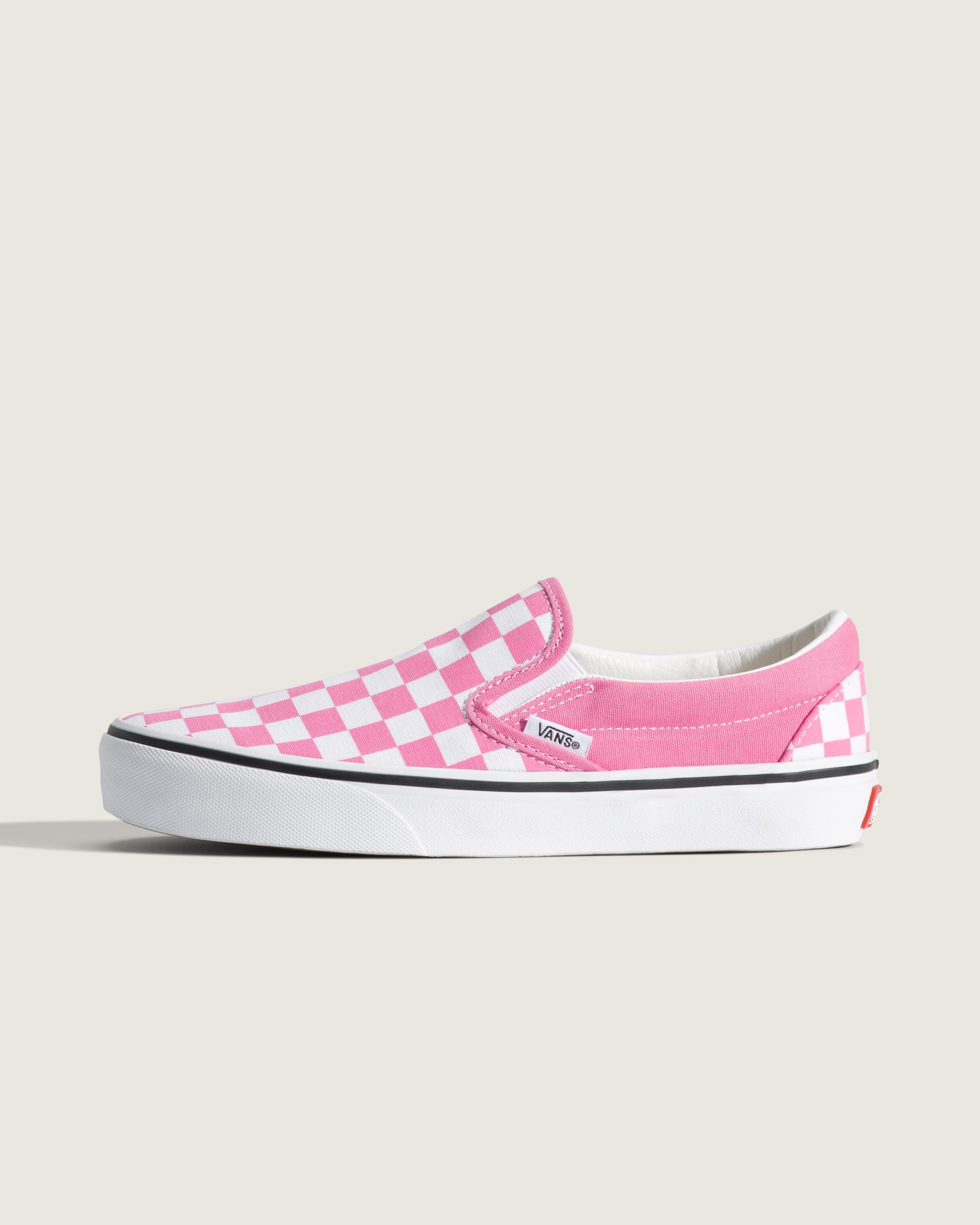 Classic SlipOn Checkerboard Shoe VANS Checkerboard Fizz Pink HERO