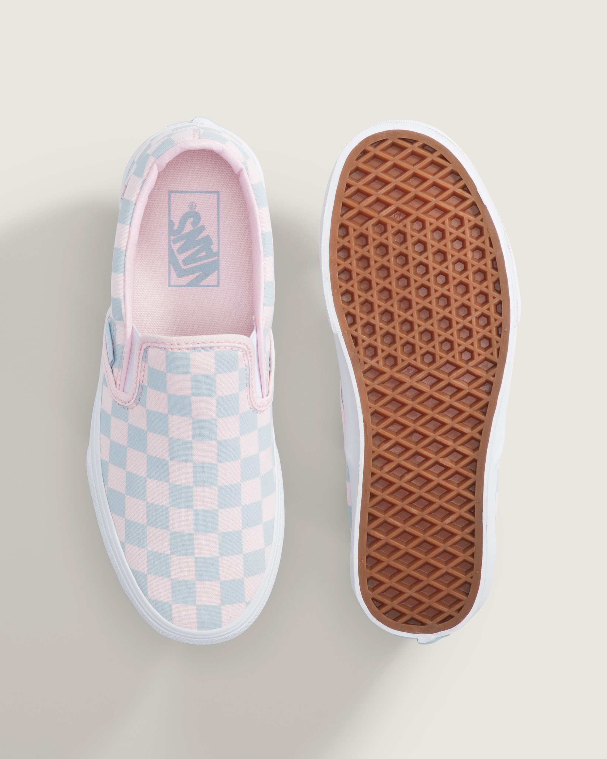 Classic SlipOn Checkerboard Shoe VANS Pastel Pink  Dawn Mist Pink ALT2