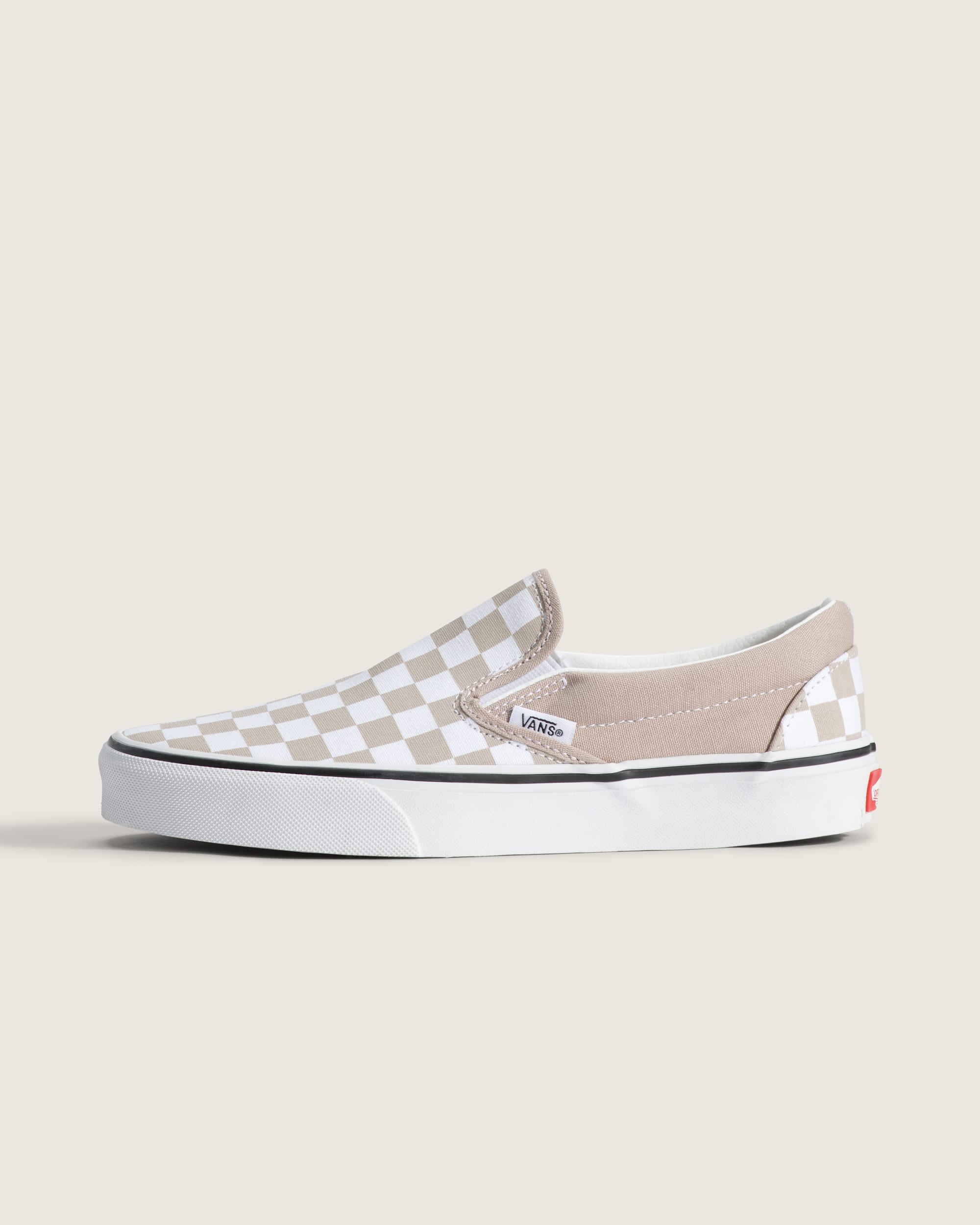 Classic SlipOn Checkerboard Shoe VANS Checkerboard Mushroom Brown HERO