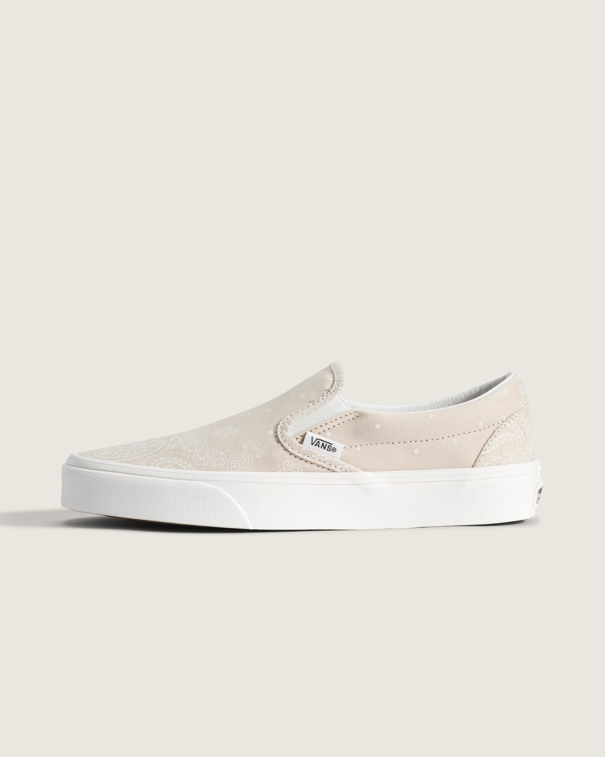 Classic SlipOn Shoe VANS Oatmeal Beige  White HERO