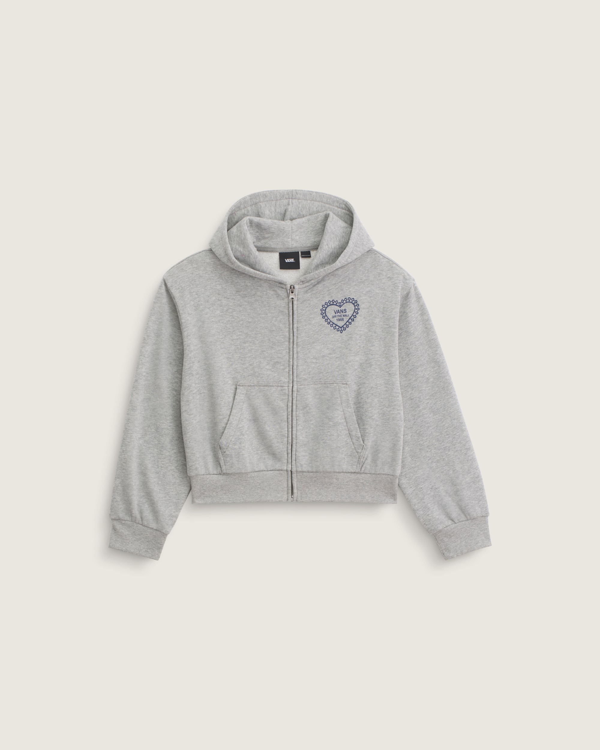Kids Lacey Daze Retro Zip Hoodie VANS Cement Heather Grey HERO