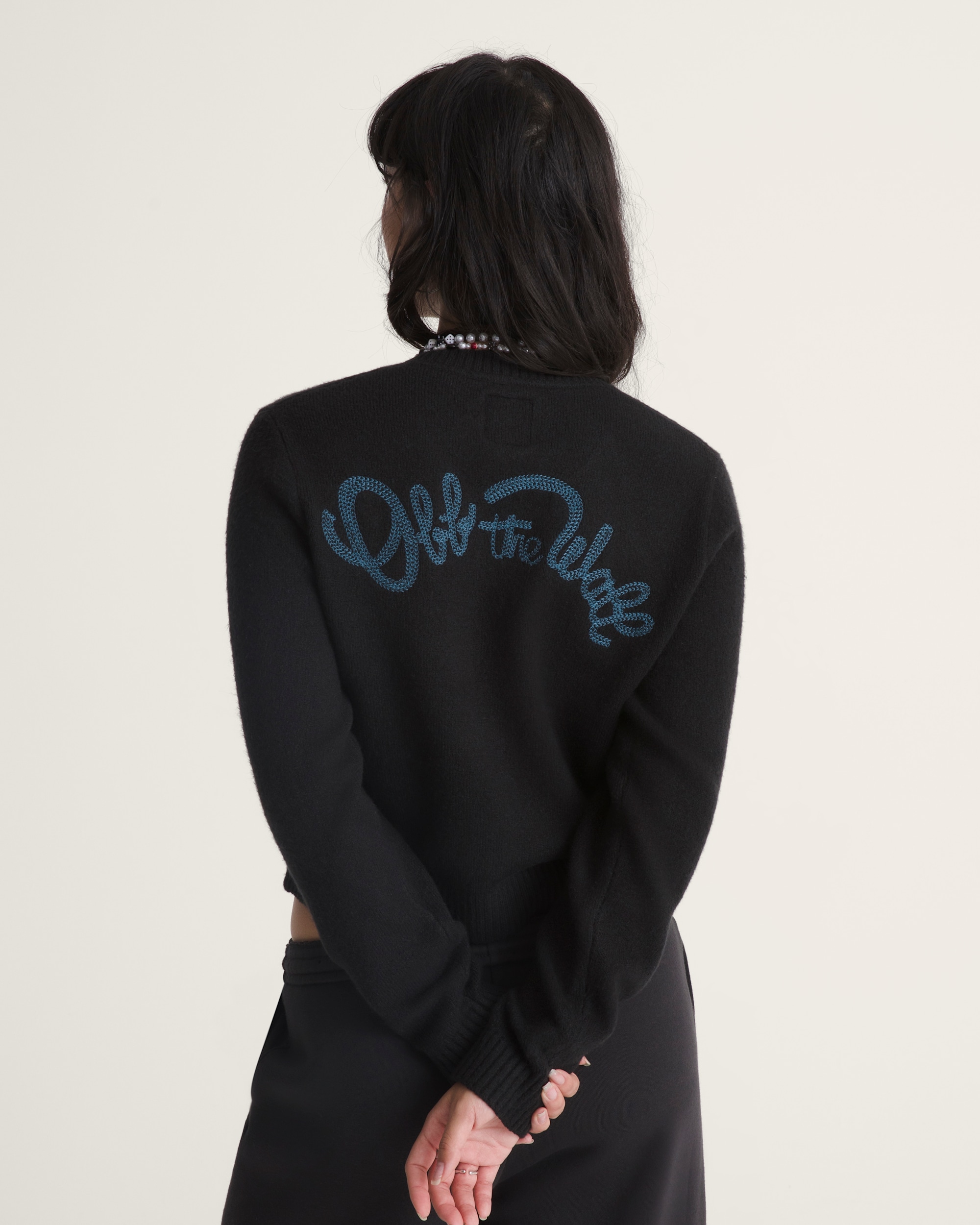 Dolly Chain Stitch Cardigan Sweater VANS Black ALT3