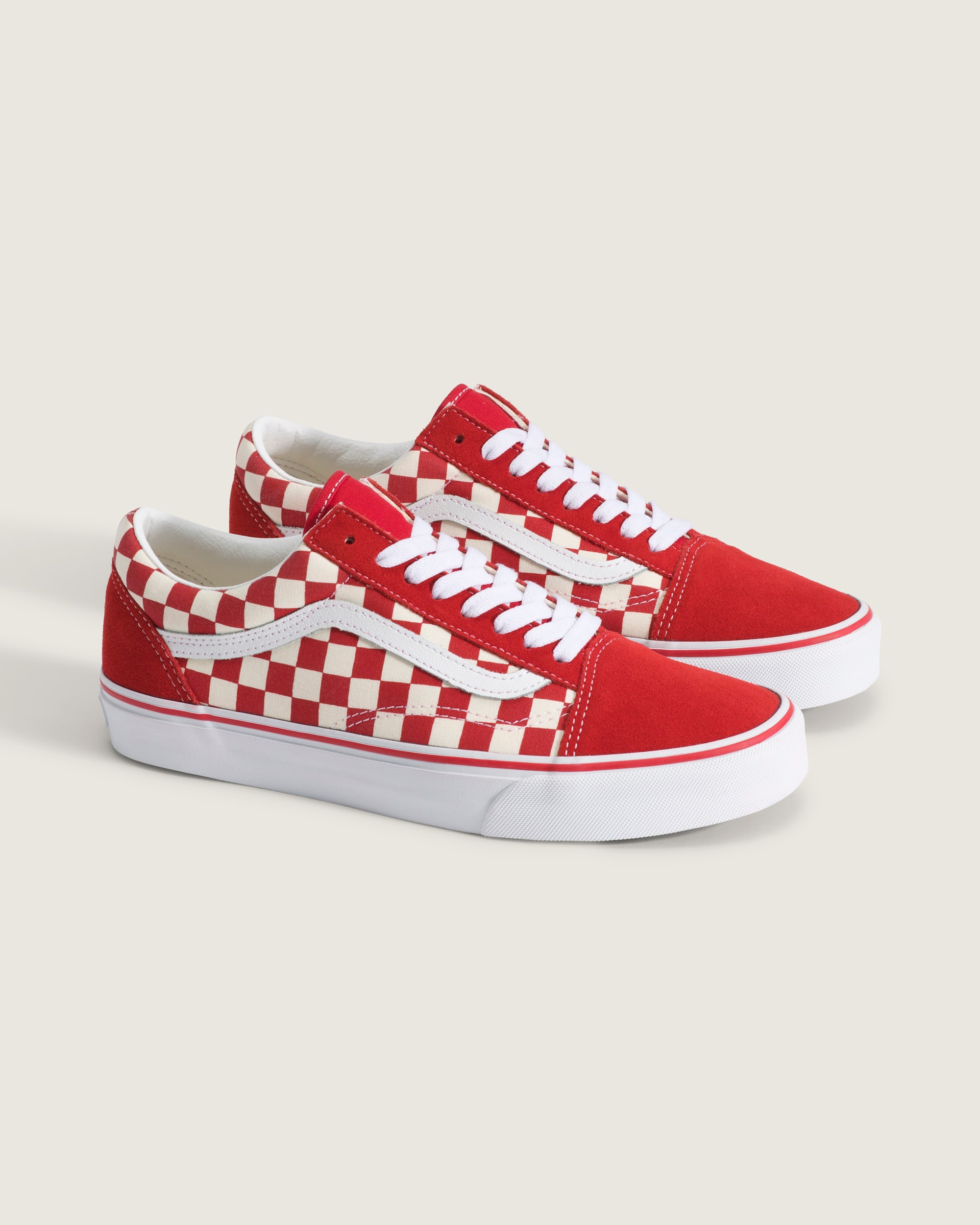 Old Skool Checkerboard Shoe VANS Checkerboard Racing Red  White ALT1