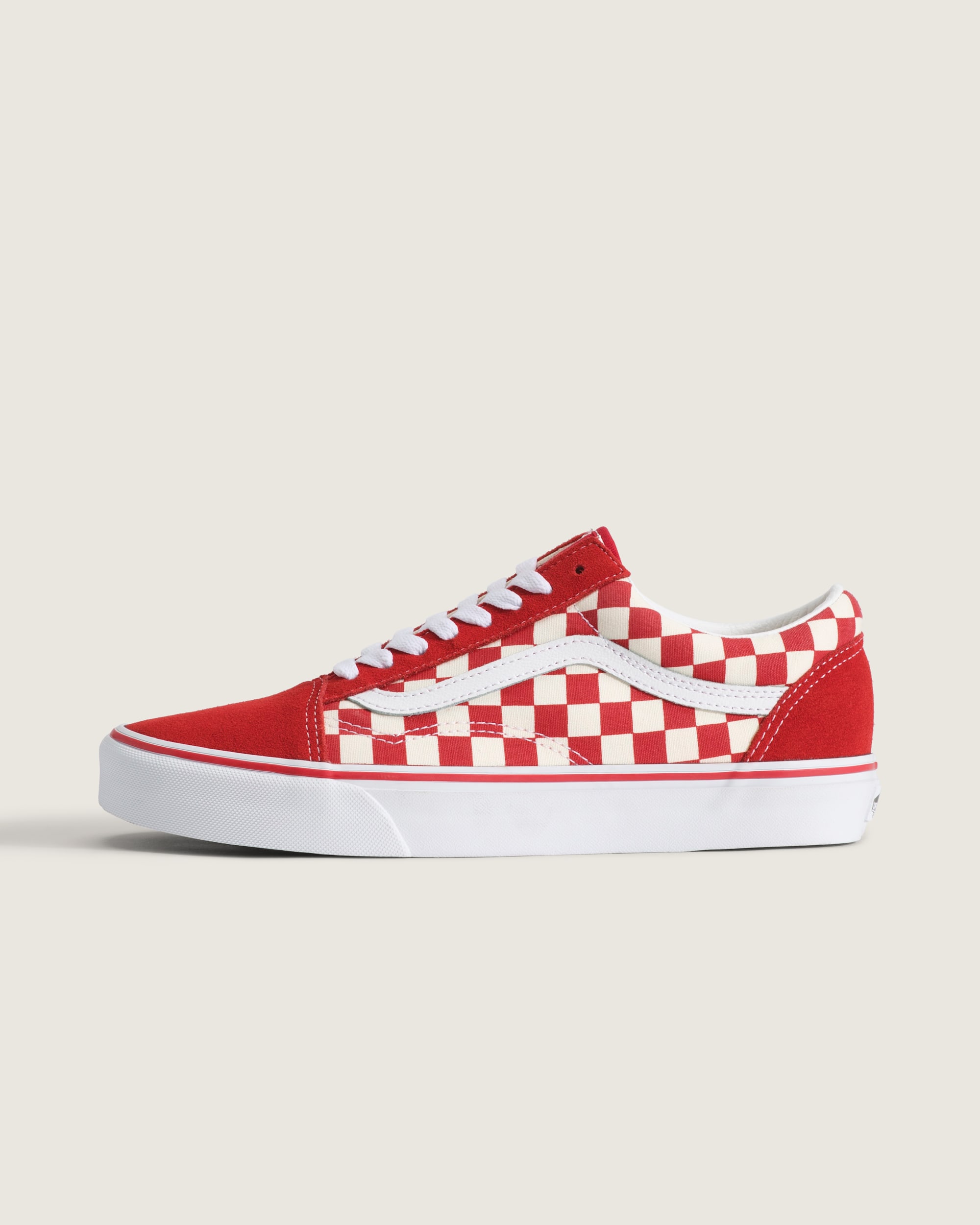 Old Skool Checkerboard Shoe VANS Checkerboard Racing Red  White HERO