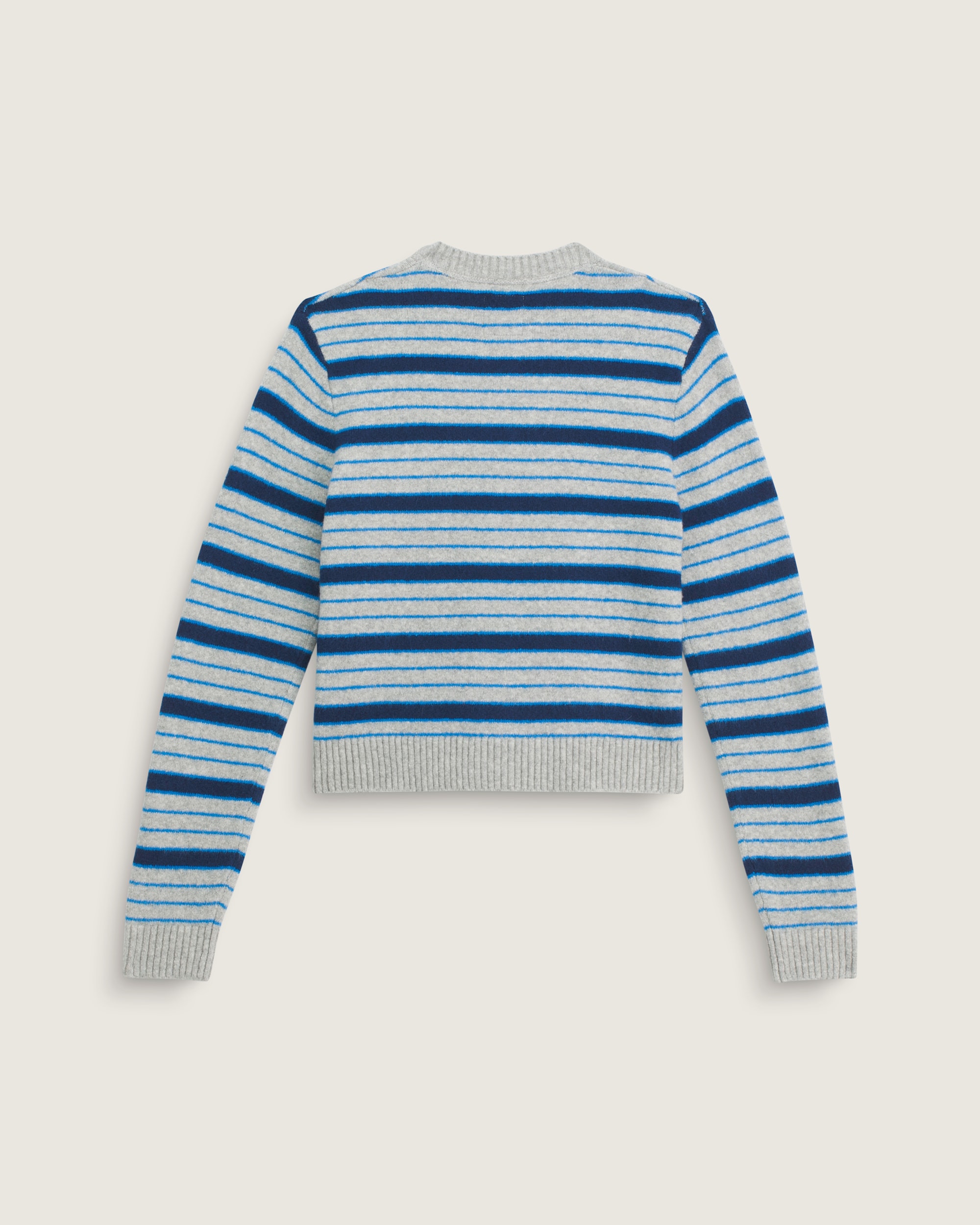 Premium Dolly Stripe Cardigan Sweater VANS Cement Heather Grey  Bright Azure Blue ALT1