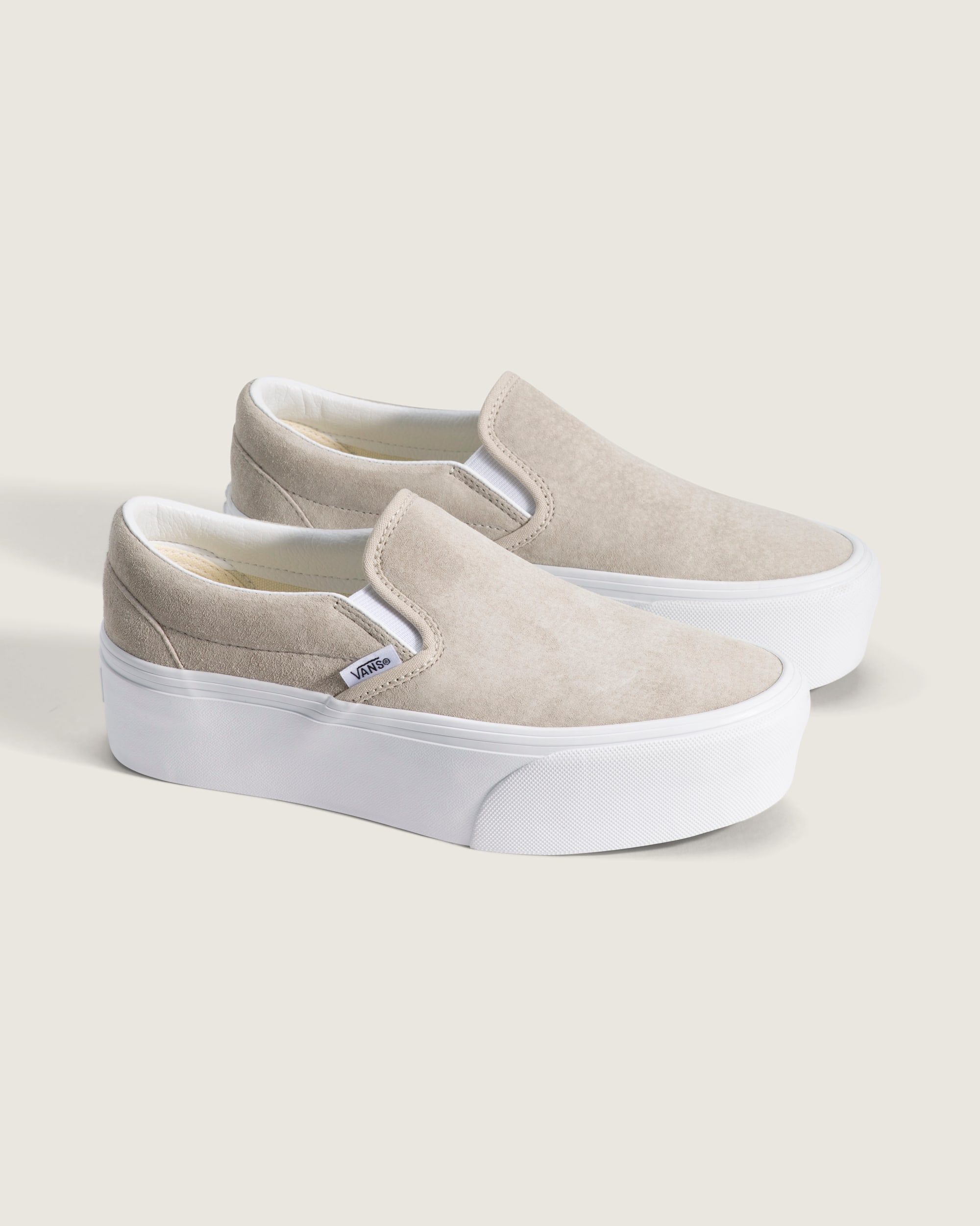 Classic SlipOn Platform Shoe VANS Oatmeal Beige ALT1