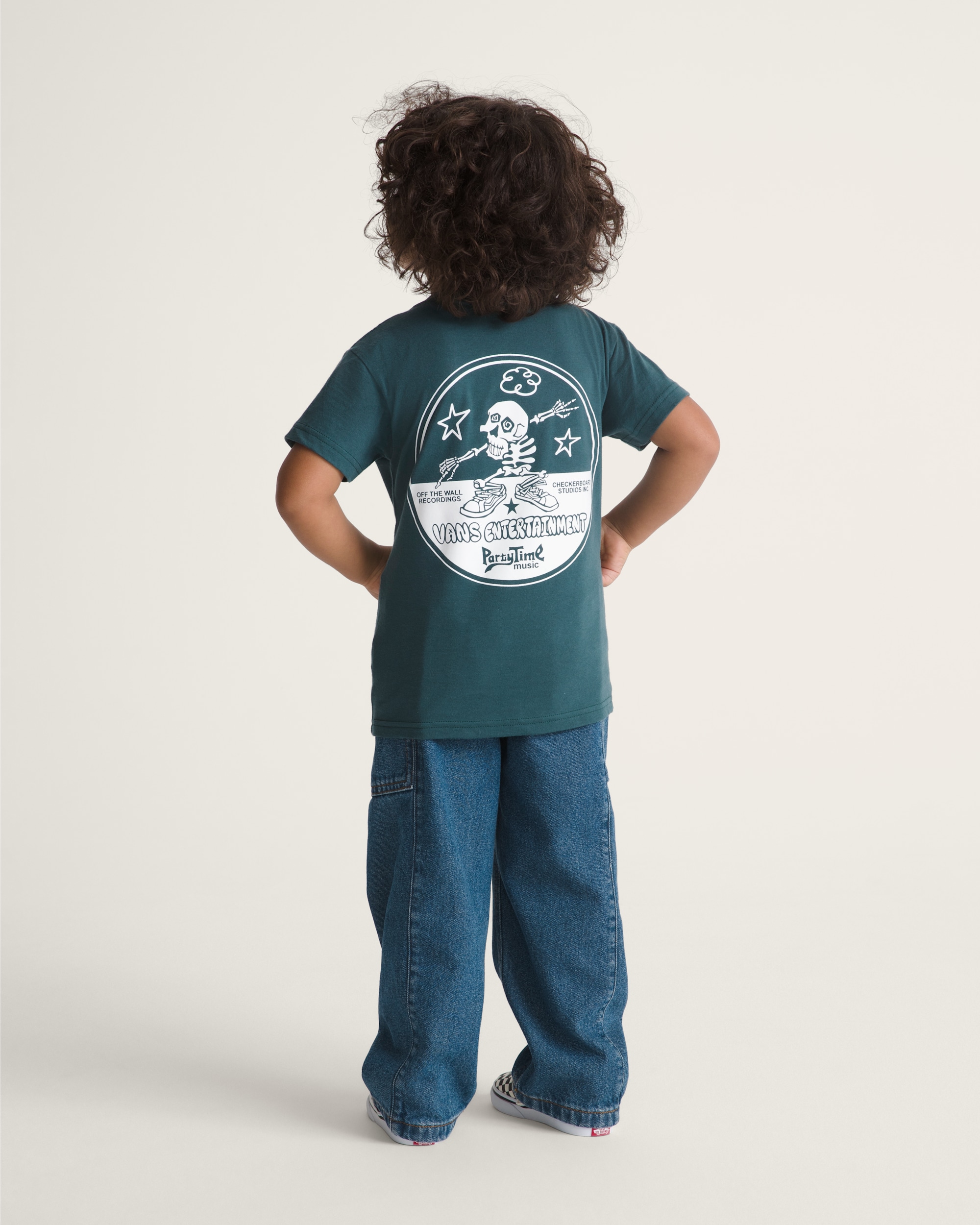 Little Kids Naithin 20 Elastic Waist Denim Pants VANS Vintage Indigo Blue ALT4