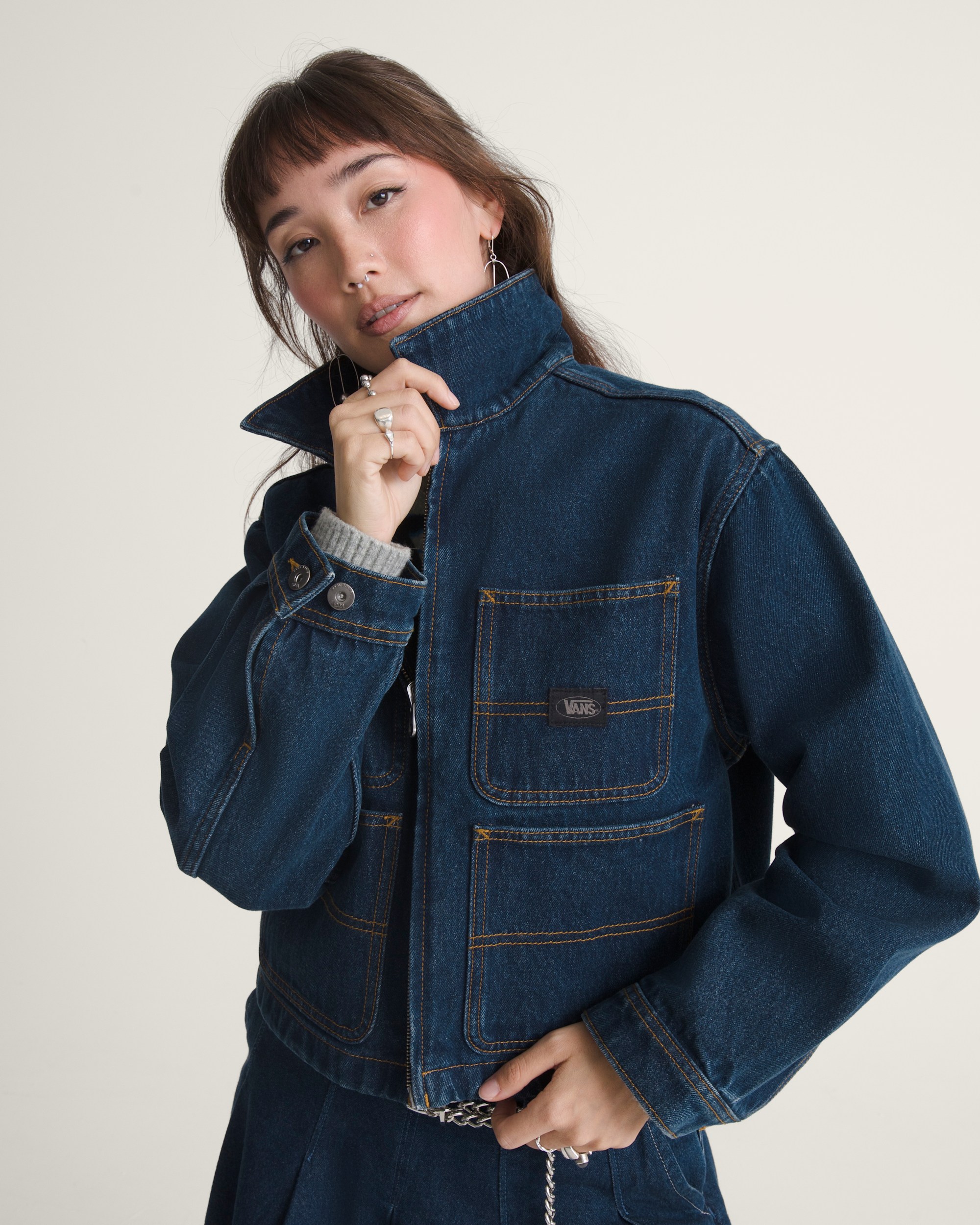 Emily Boxy Work Wear Jacket VANS Dark Rise Black ALT2