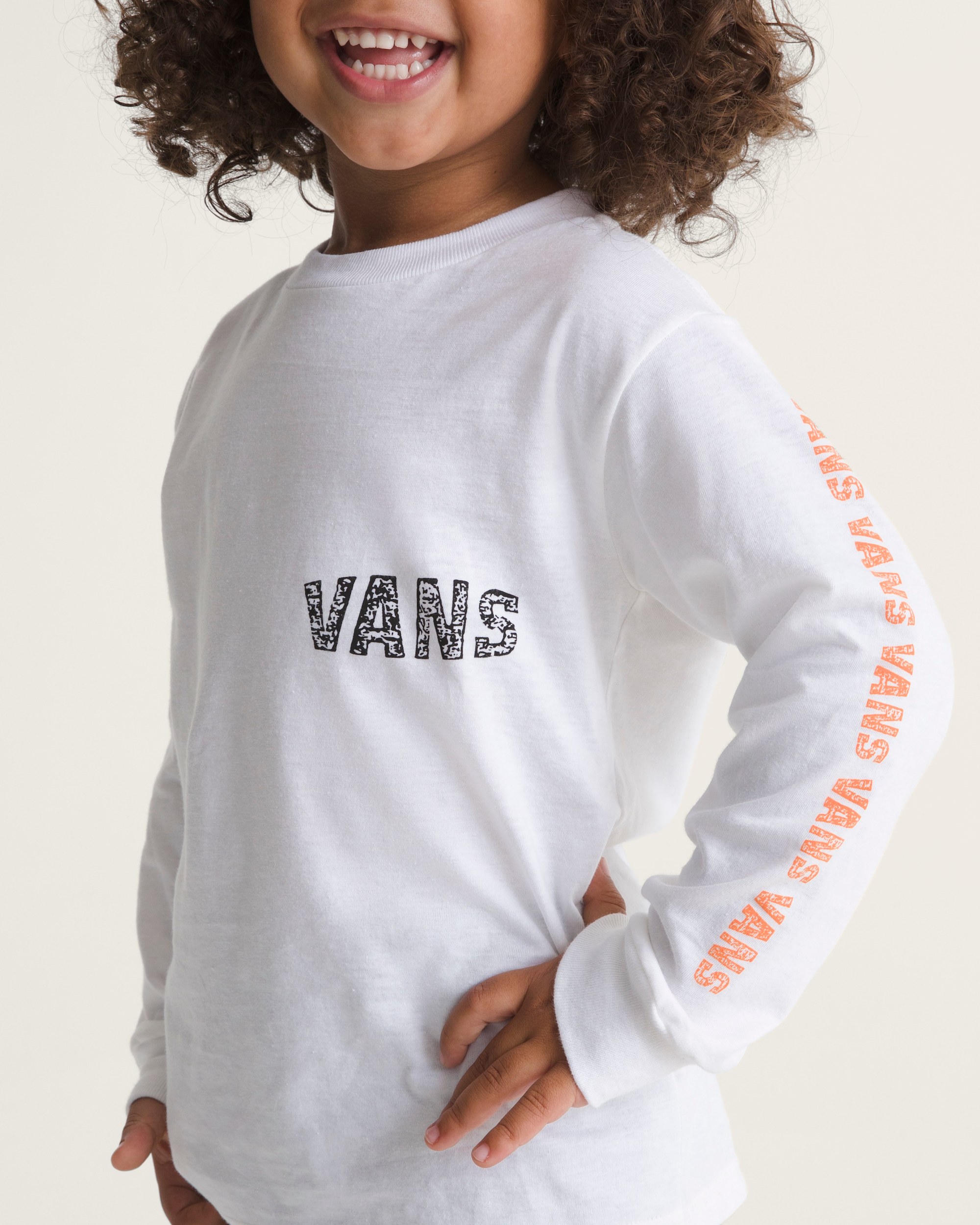 Little Kids Racing Flames Long Sleeve TShirt VANS White ALT4