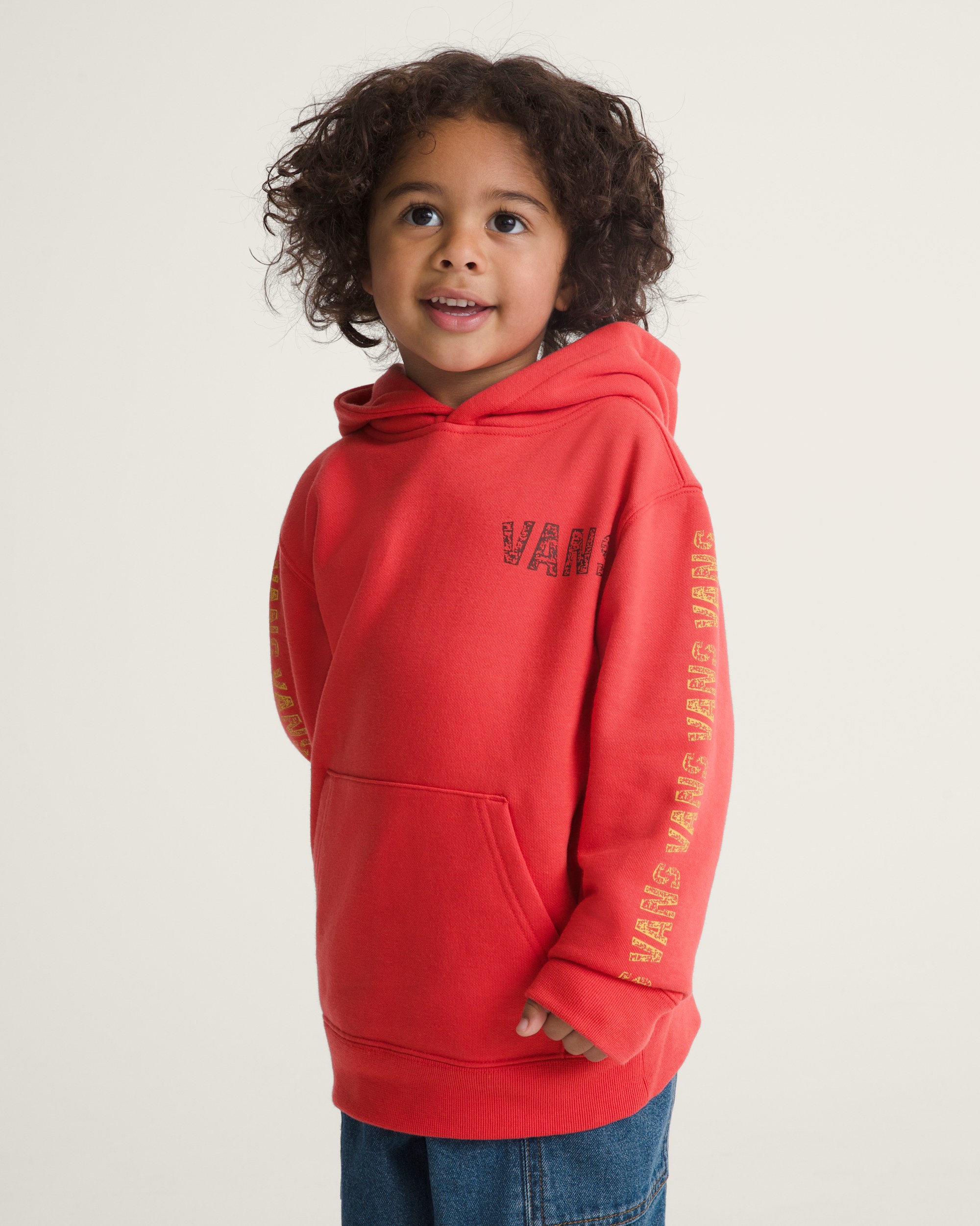 Little Kids Racing Flames Pullover Hoodie VANS Crimson Haze Red ALT2