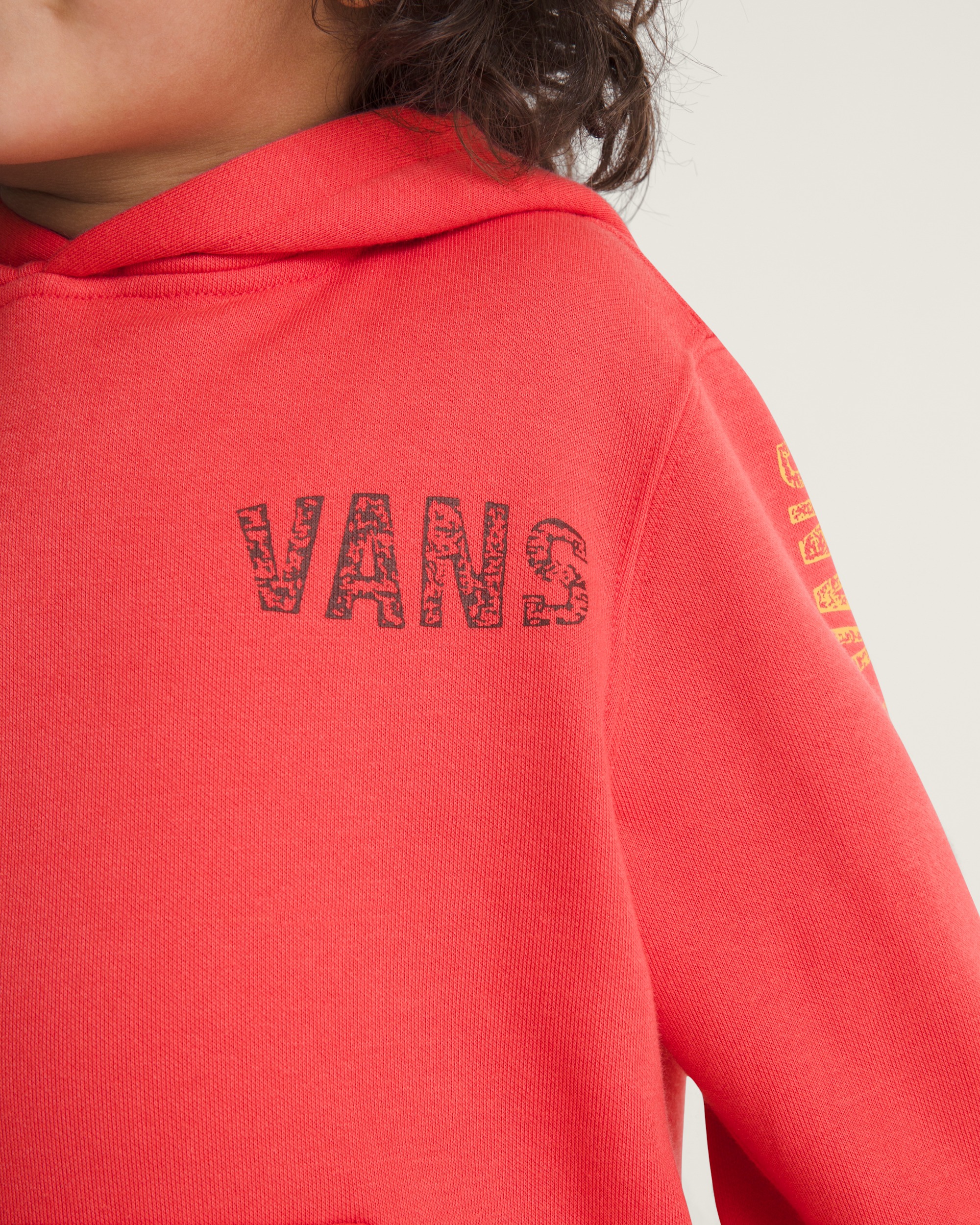 Little Kids Racing Flames Pullover Hoodie VANS Crimson Haze Red ALT4