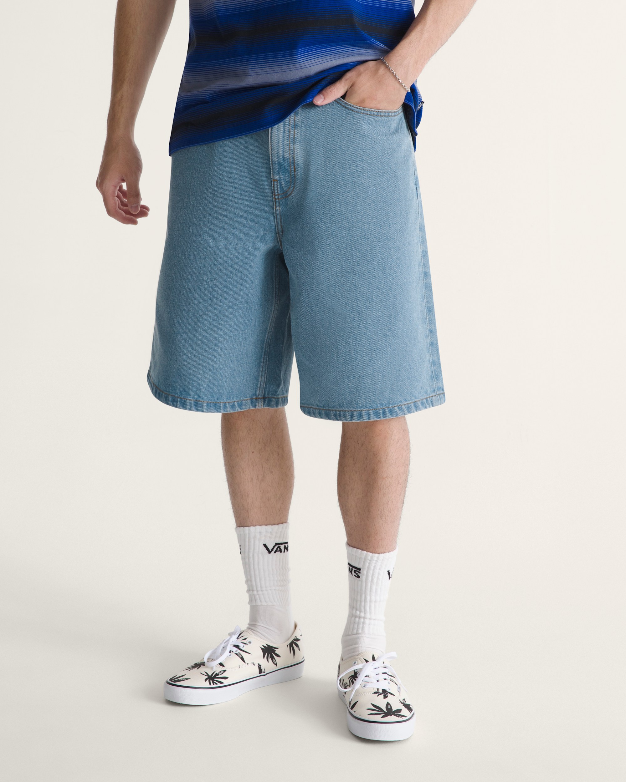 Check5 Baggy Denim Shorts VANS Stonewash Blue ALT2