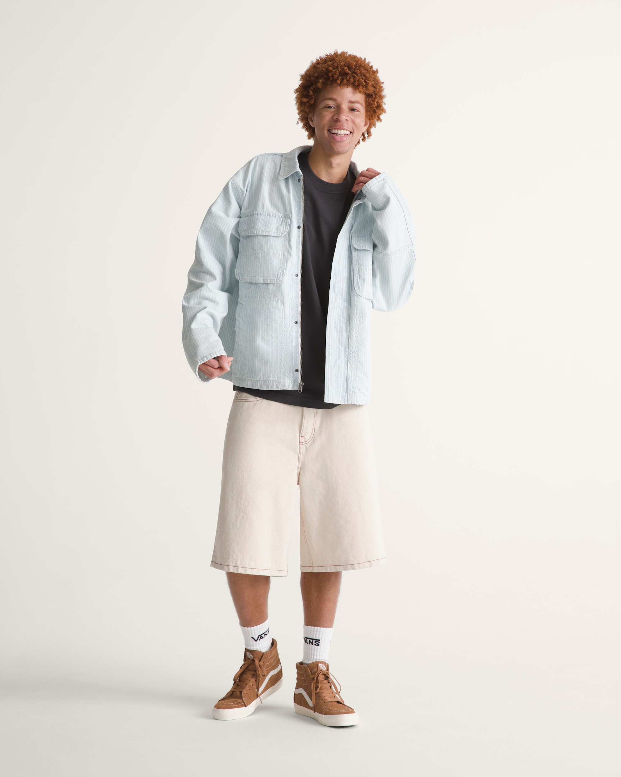 Check5 Baggy Denim Shorts VANS Natural Seed Beige ALT3