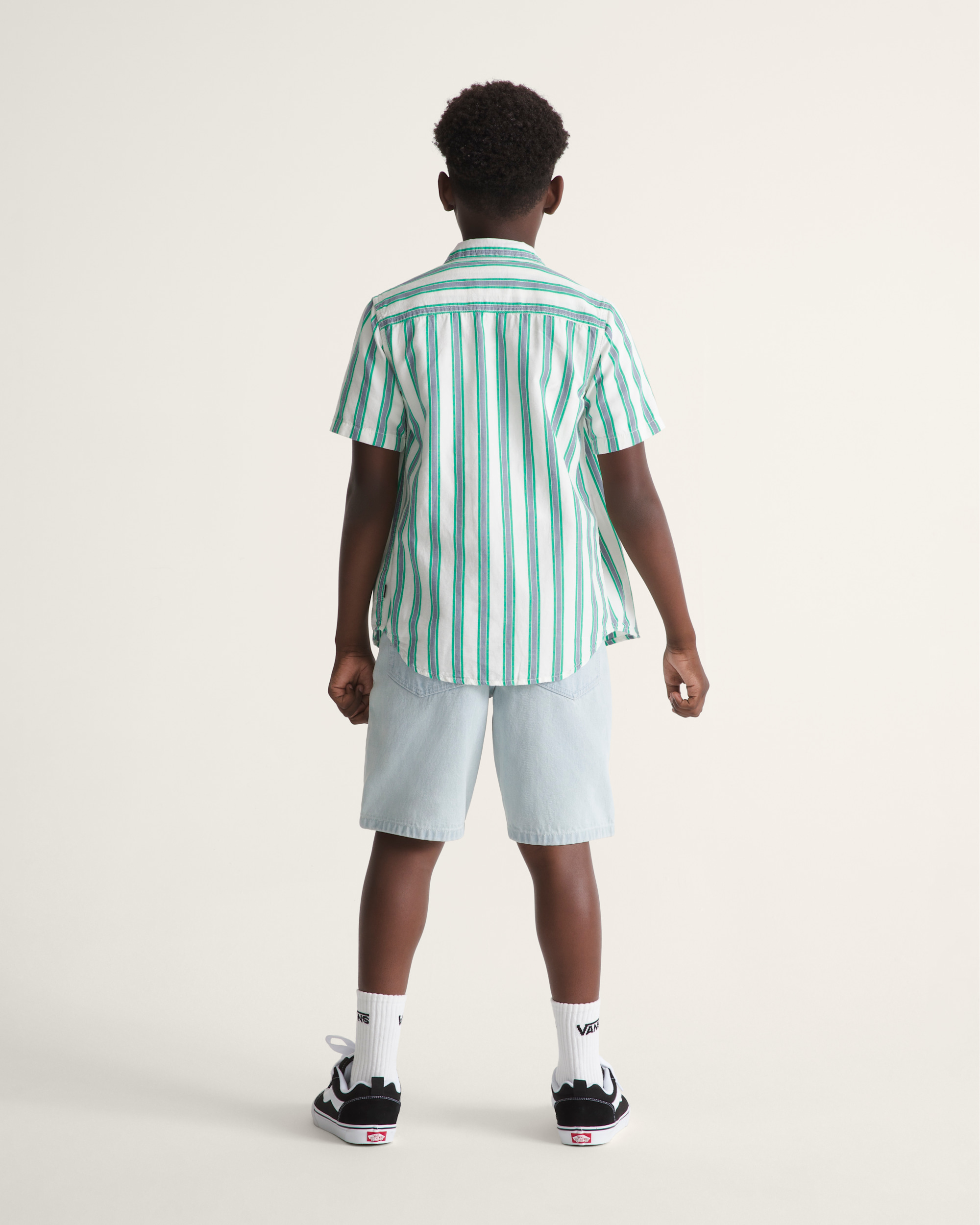 Kids Check5 Baggy Denim Shorts VANS Ice Blue ALT4