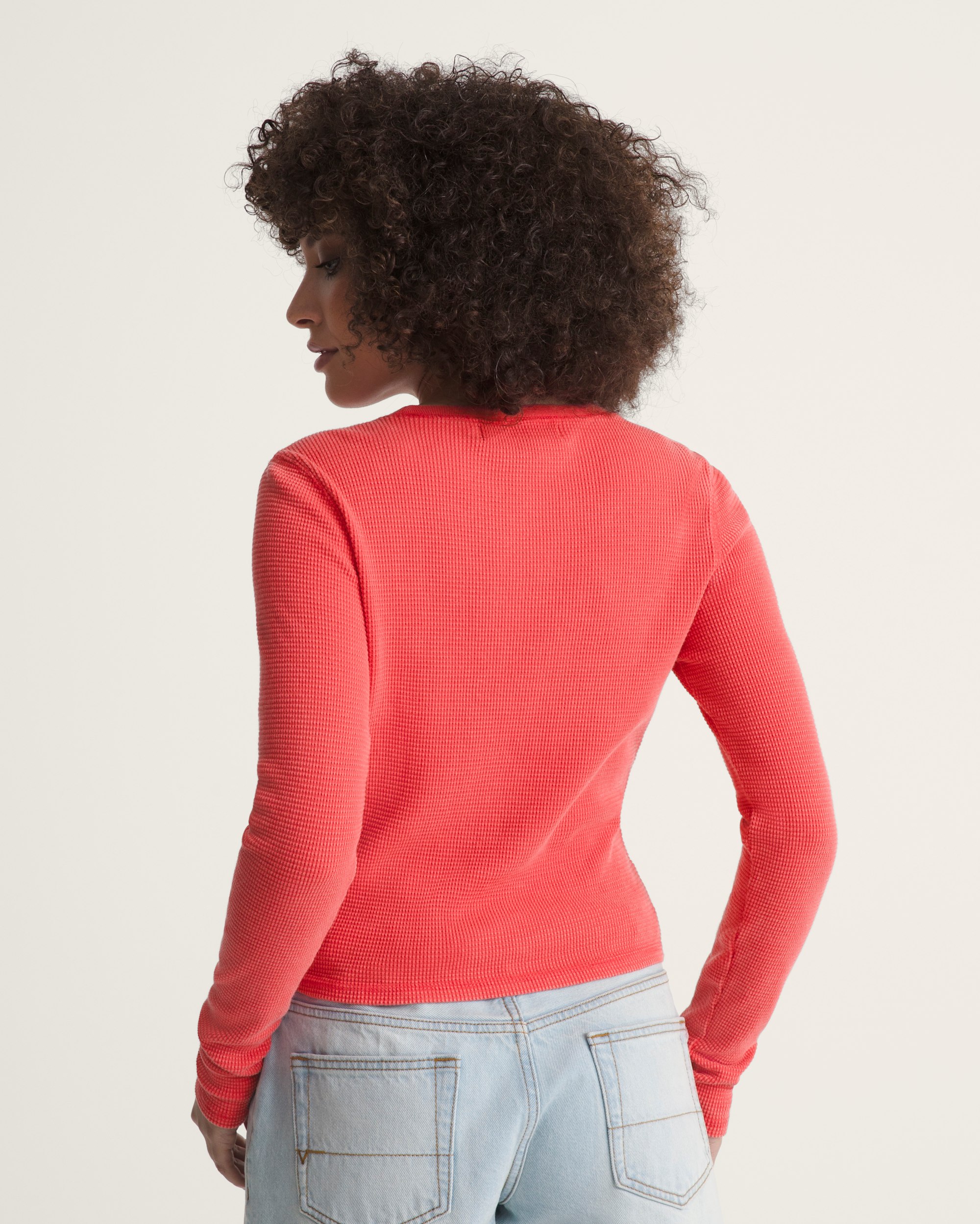 Teri Waffle Long Sleeve Shirt VANS Crimson Haze Red ALT3