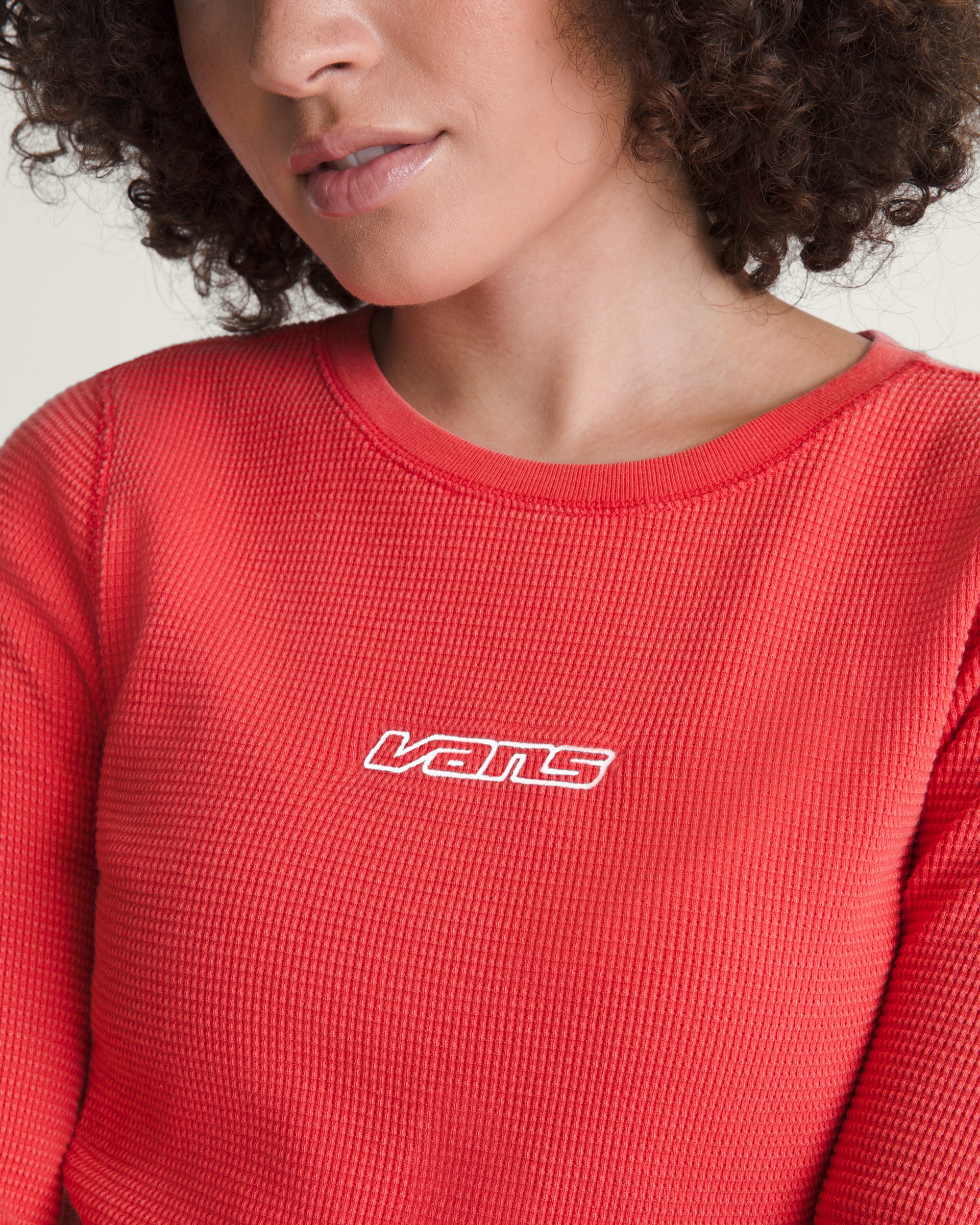 Teri Waffle Long Sleeve Shirt VANS Crimson Haze Red ALT4