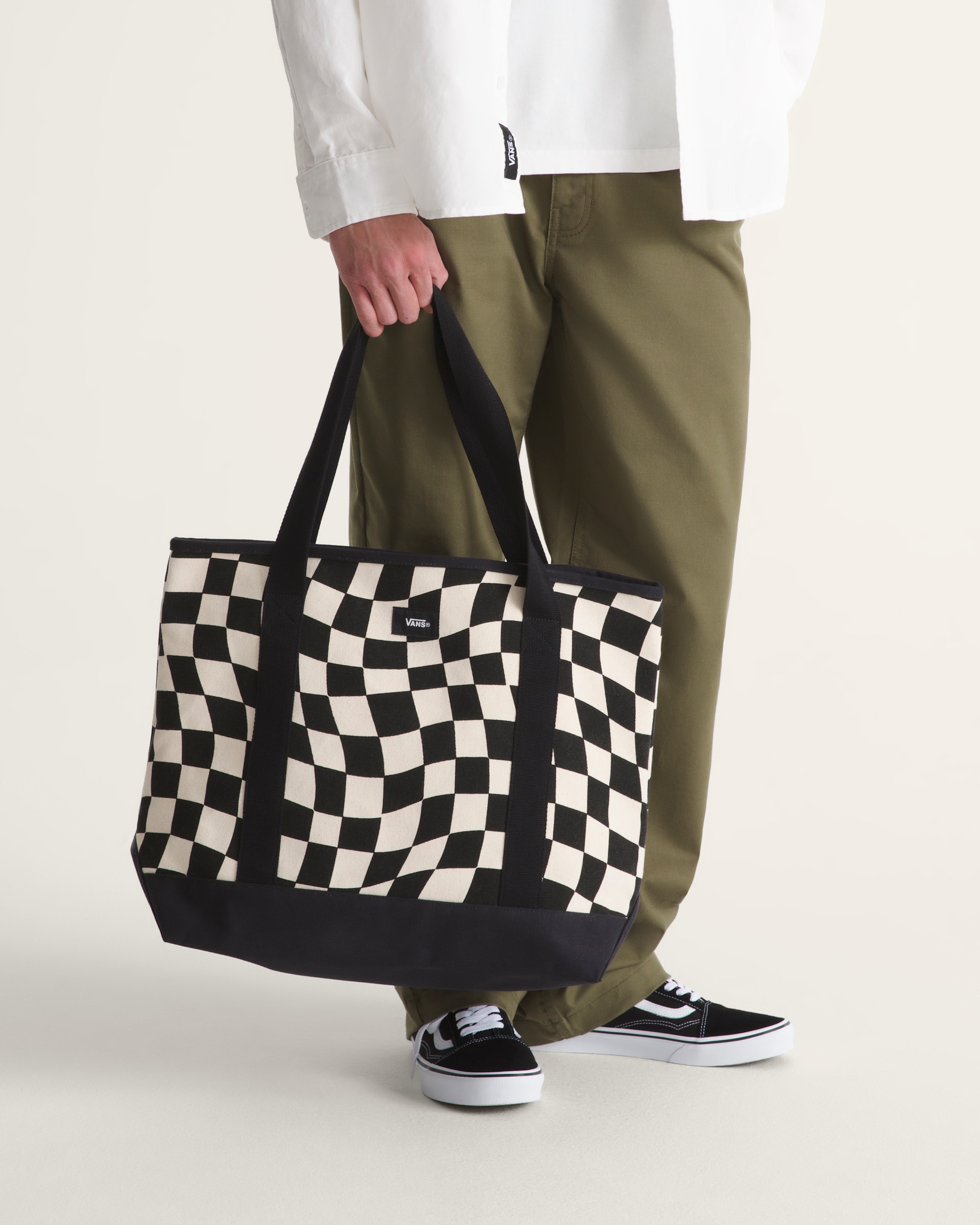 Pergs Checkerboard Tote Bag VANS Marshmallow White ALT4