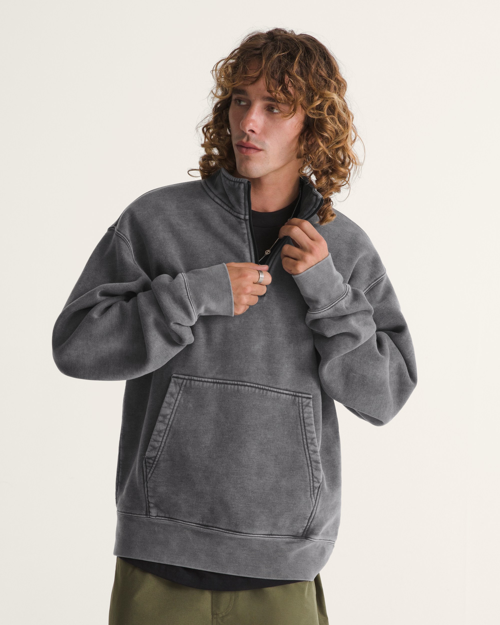 Quarter Zip Sweatshirt VANS Black ALT2