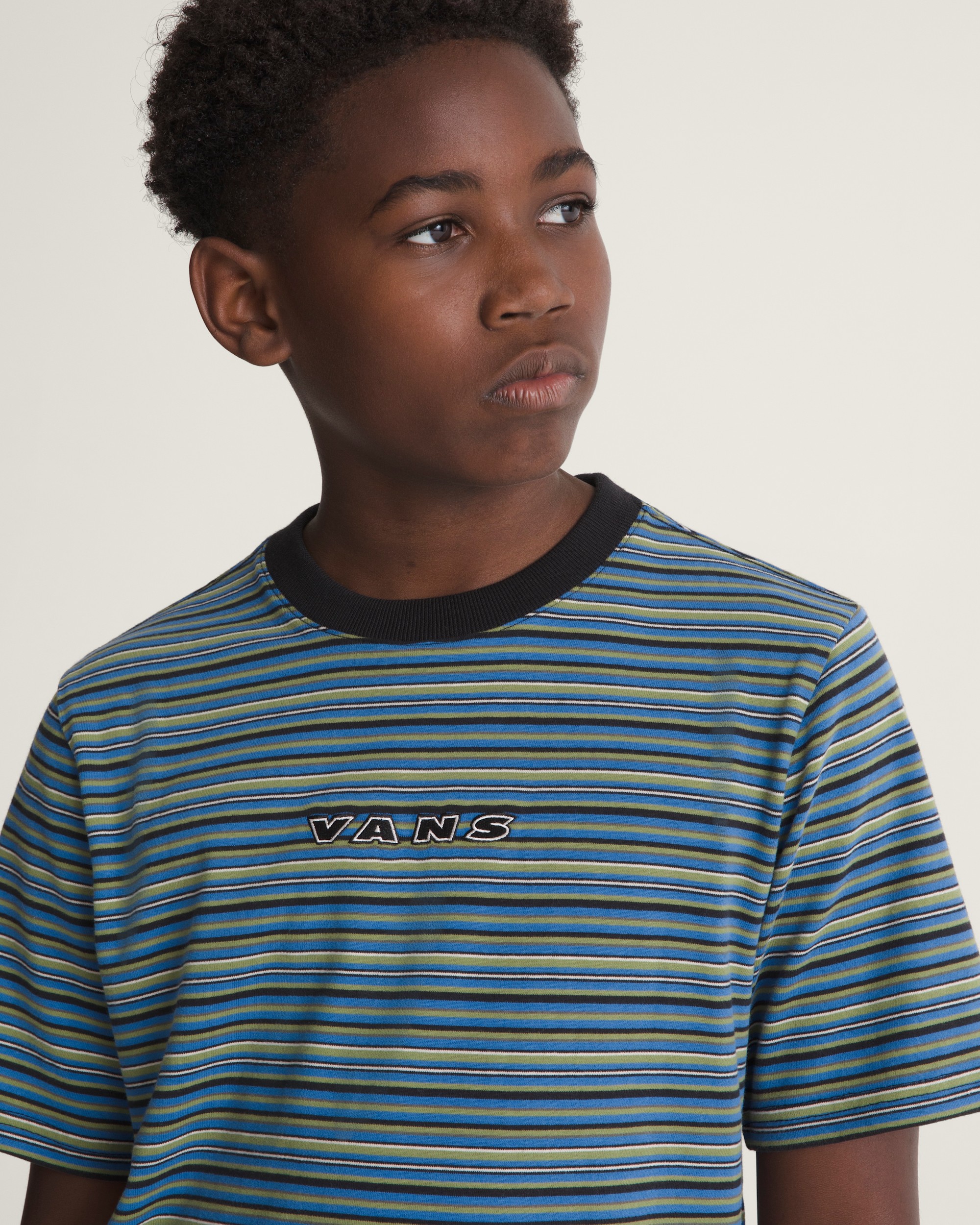 Kids Cameron Stripe Knit Shirt VANS Black  True Blue ALT4