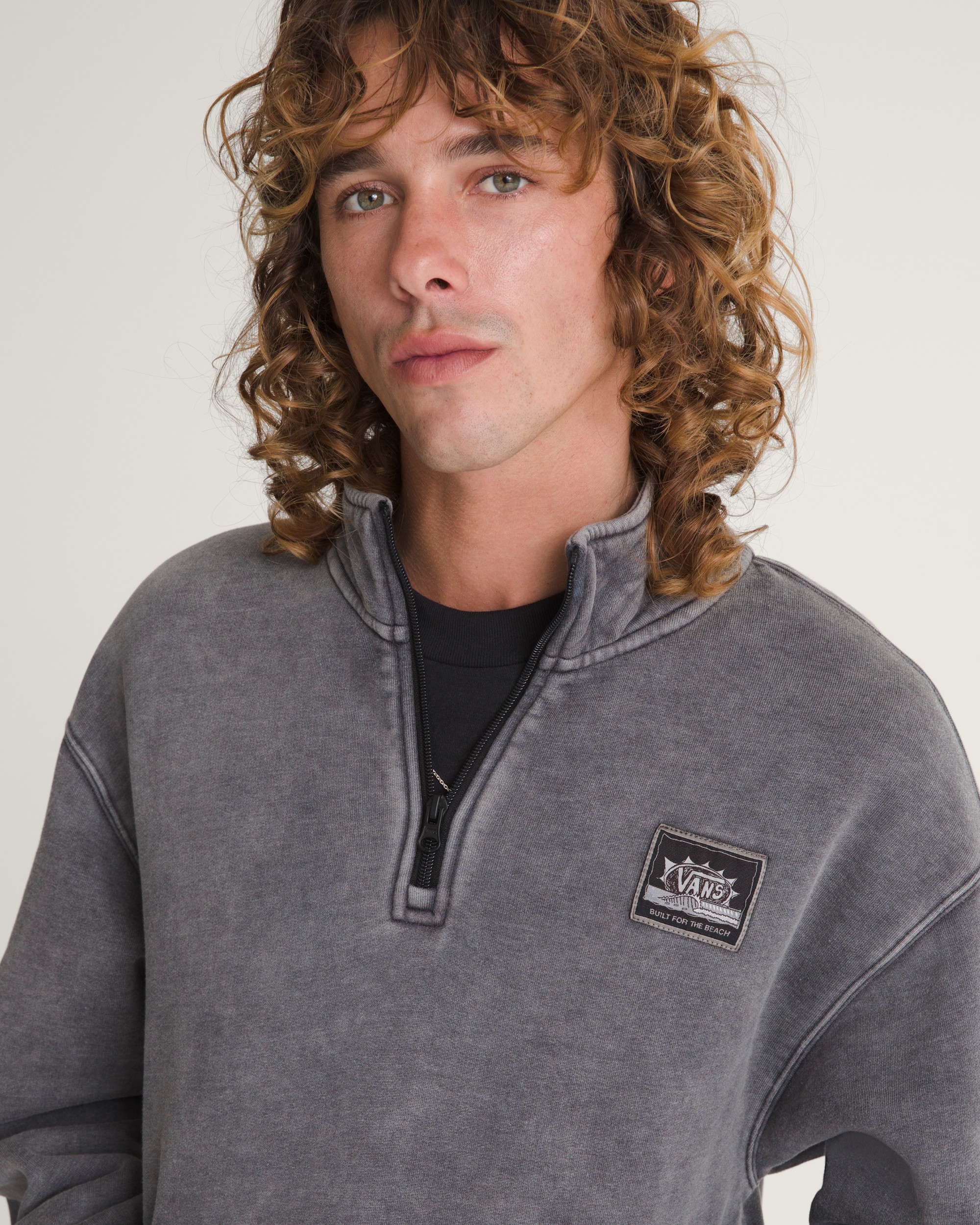 Quarter Zip Sweatshirt VANS Black ALT4