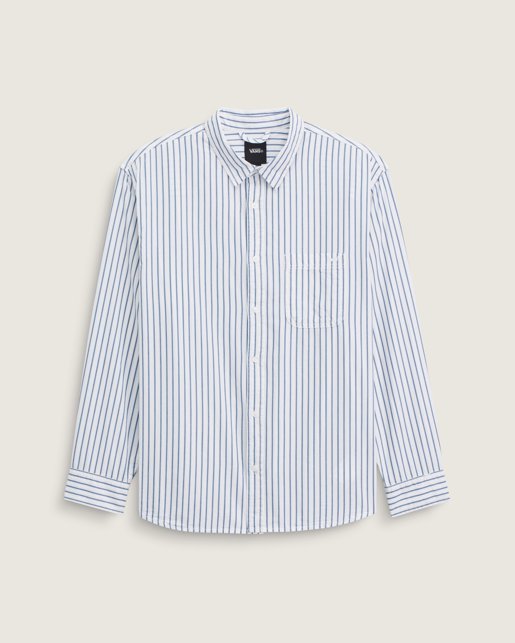 Premium Dobby Stripe Long Sleeve Shirt VANS White HERO