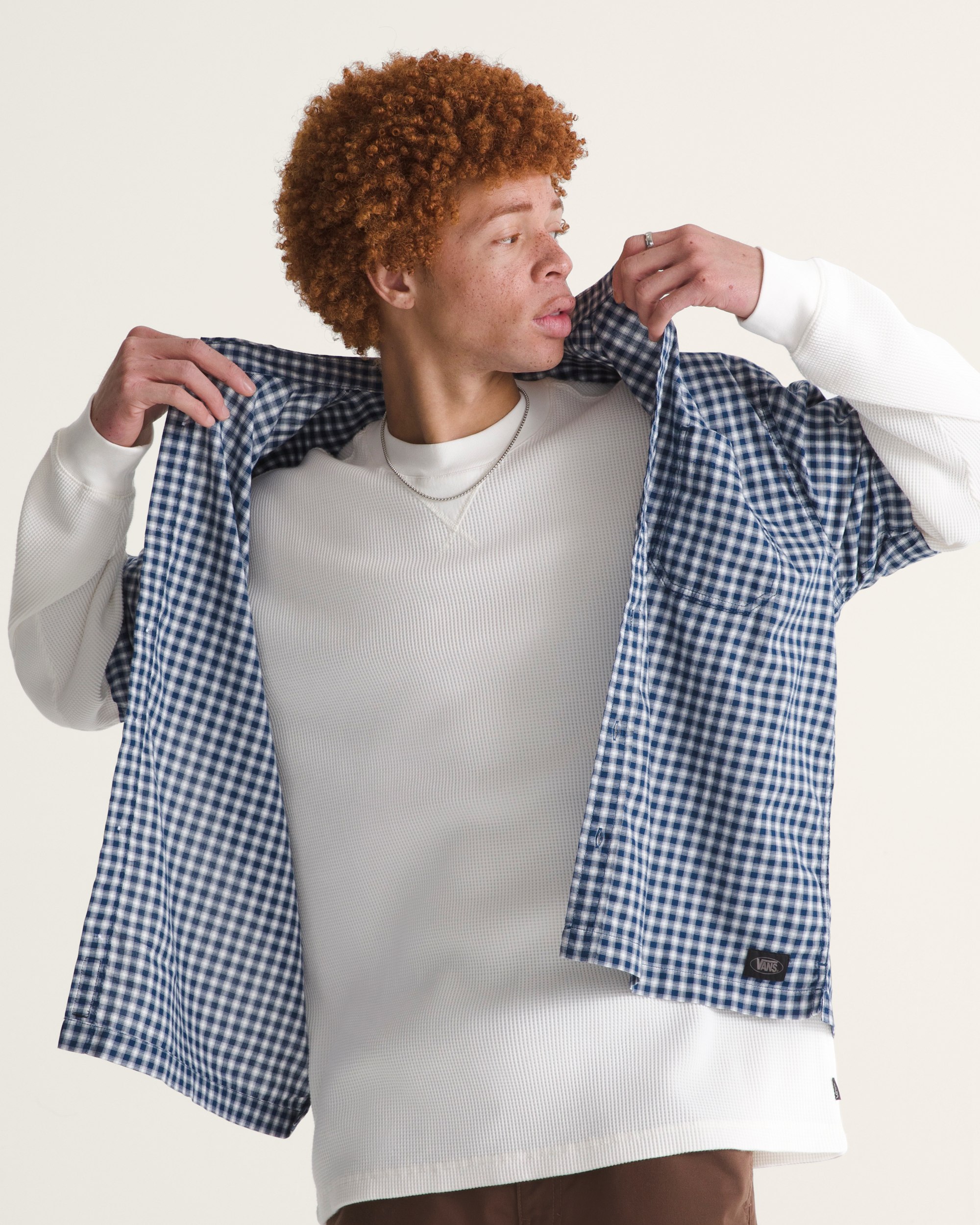 Larkspur Mini Plaid Shirt VANS Deep Indigo Blue ALT2