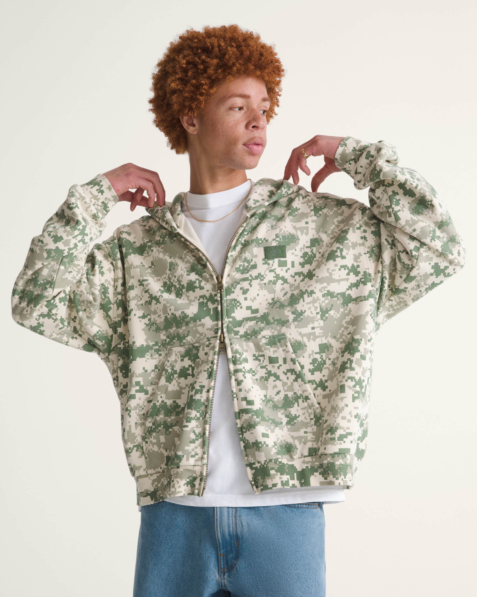 Premium Zip Hoodie VANS Digi Camo Green ALT2