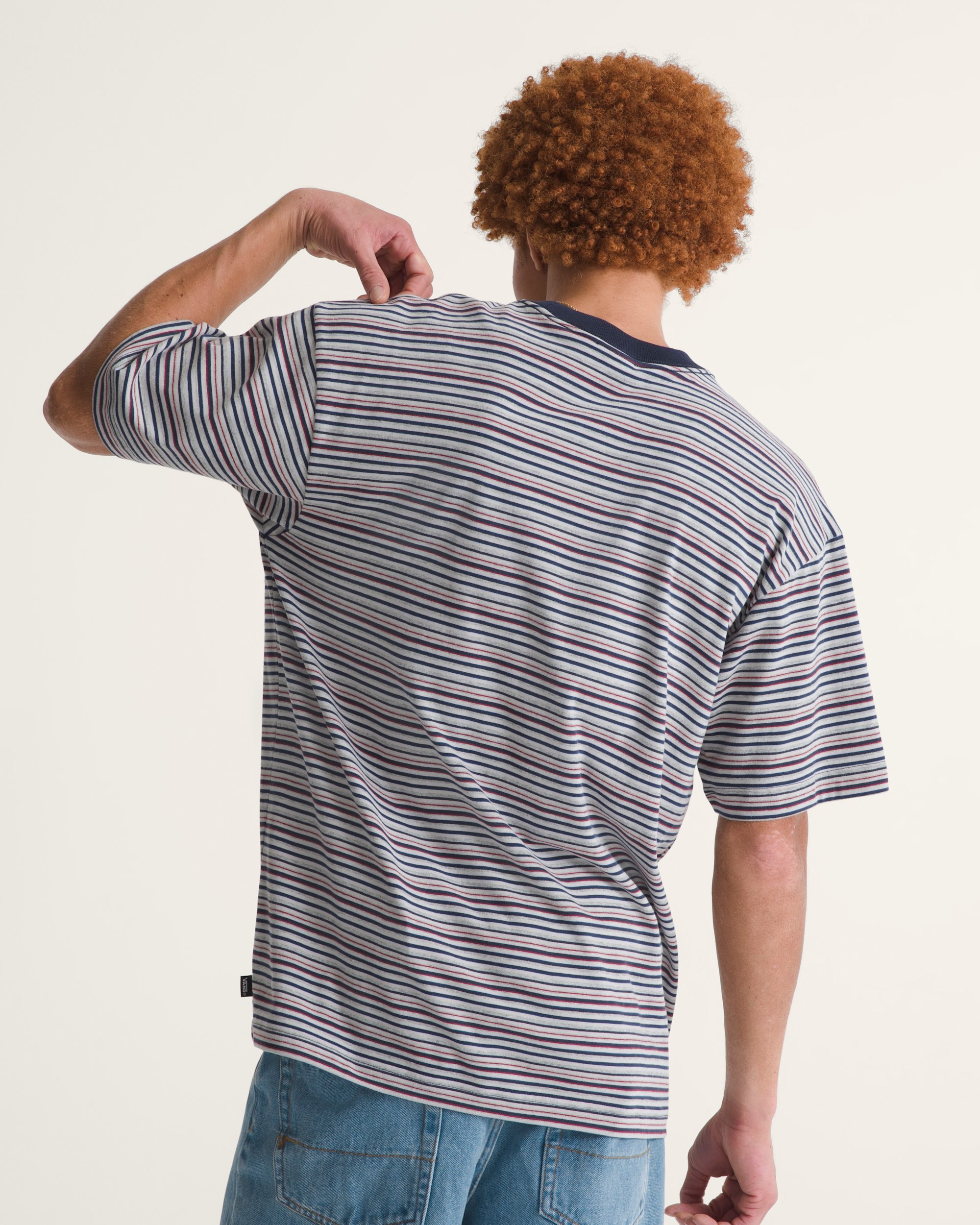 Cameron Stripe Knit Shirt VANS Parisian Night Blue  Cement Heather Grey ALT3