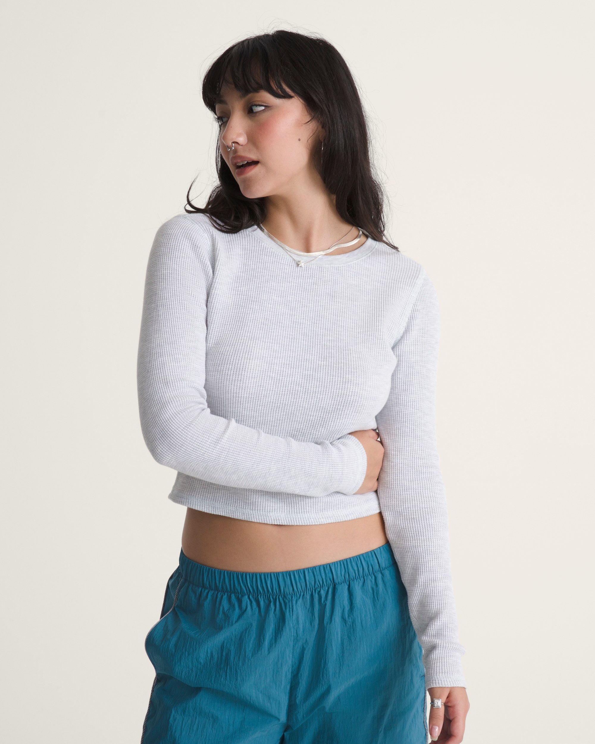 Waffle Long Sleeve VANS WHITE HEATHER ALT2