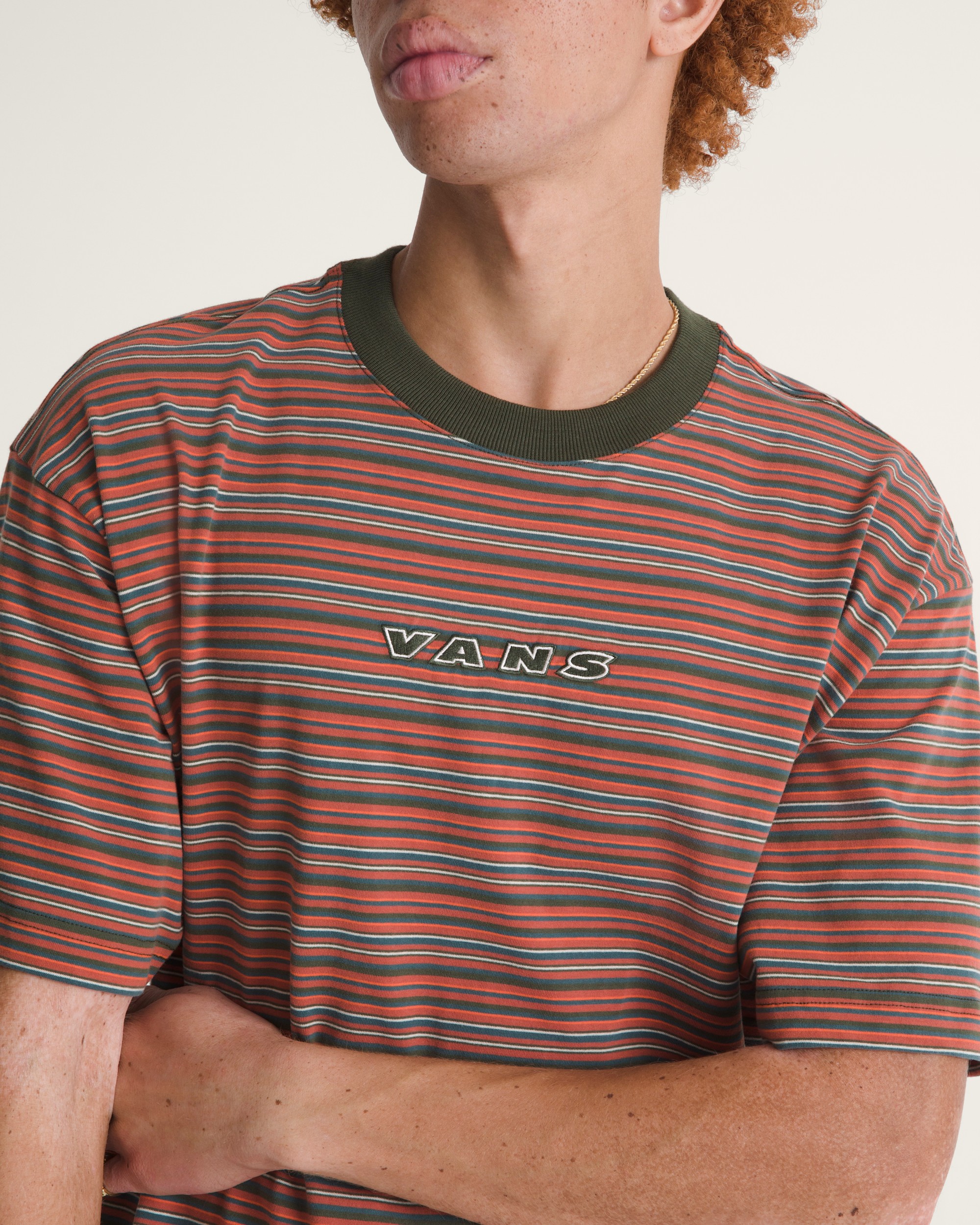 Cameron Stripe Knit Shirt VANS Obsidian FernLight Bronze ALT4