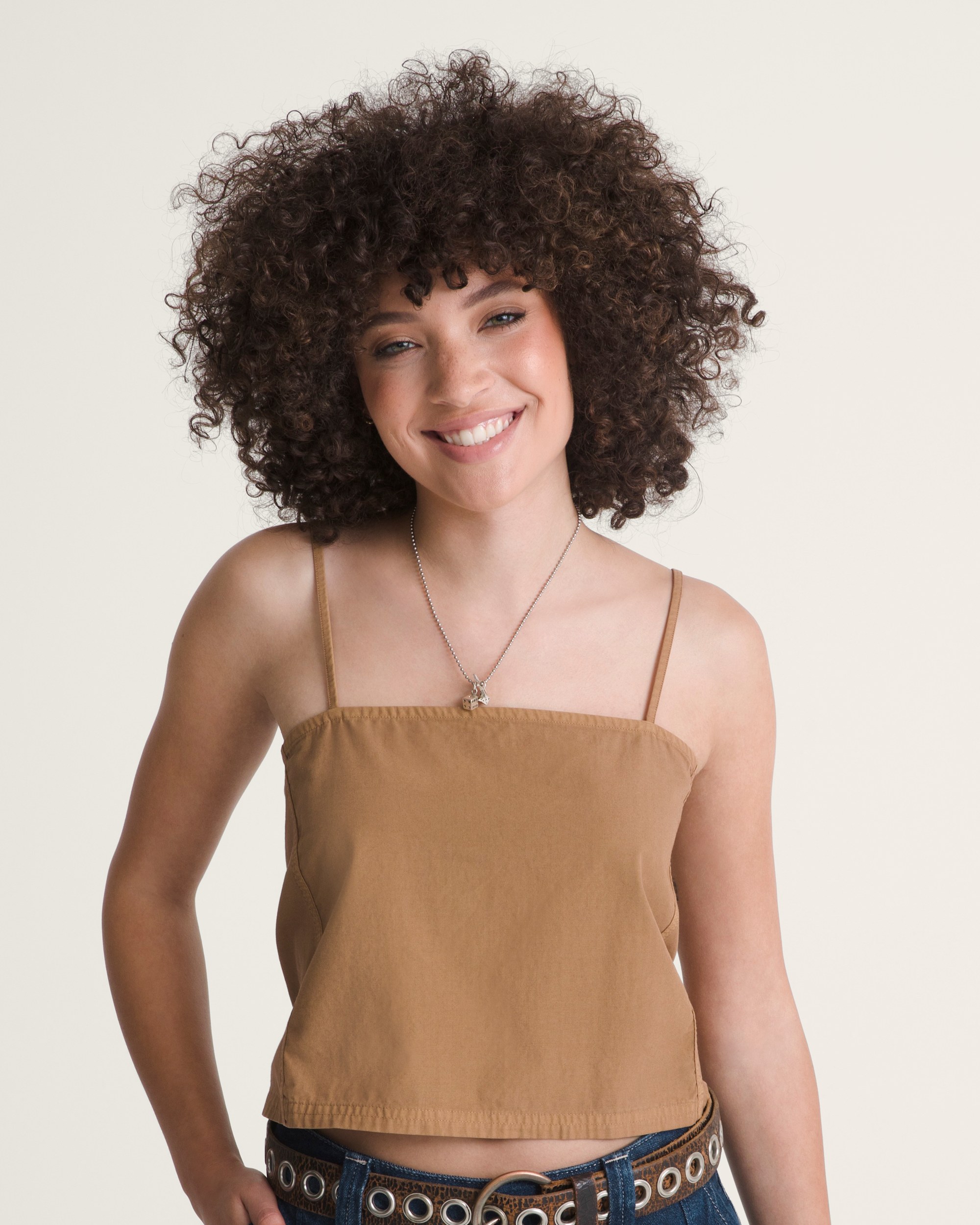 Crop Cami Tank Top VANS Dachshund Brown ALT2