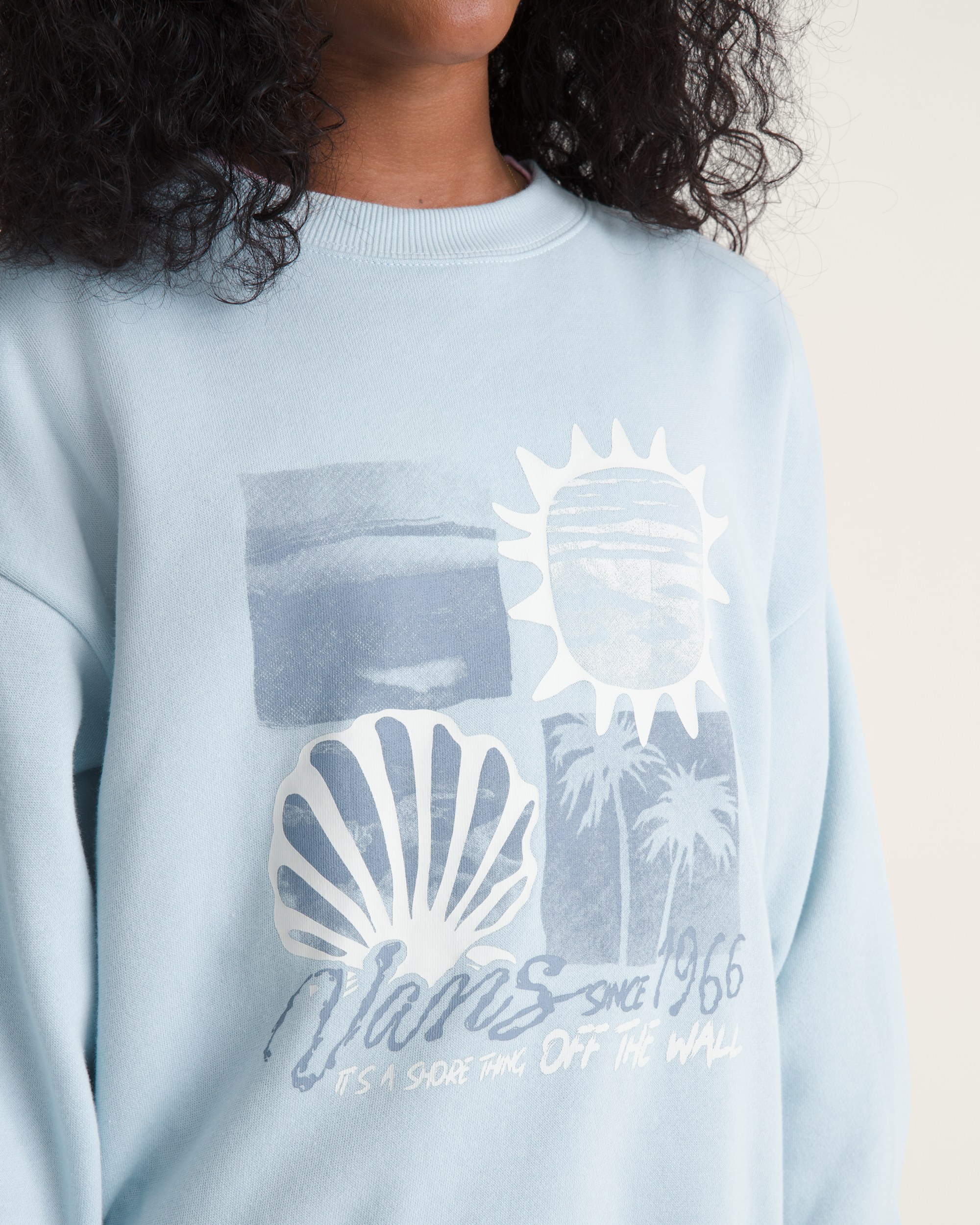Kids Shore Thing Os Crew Sweatshirt VANS Dawn Mist Blue ALT4
