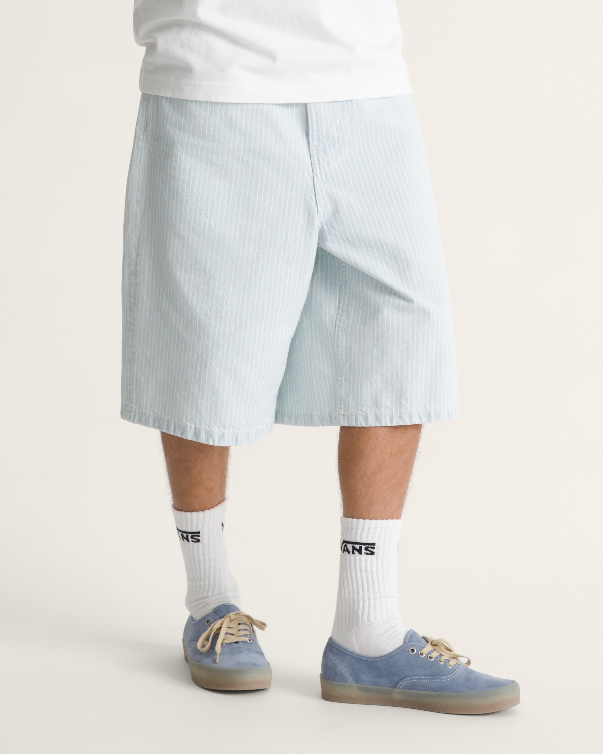 Check5 Baggy Denim Shorts VANS Ice Stripe Blue ALT5