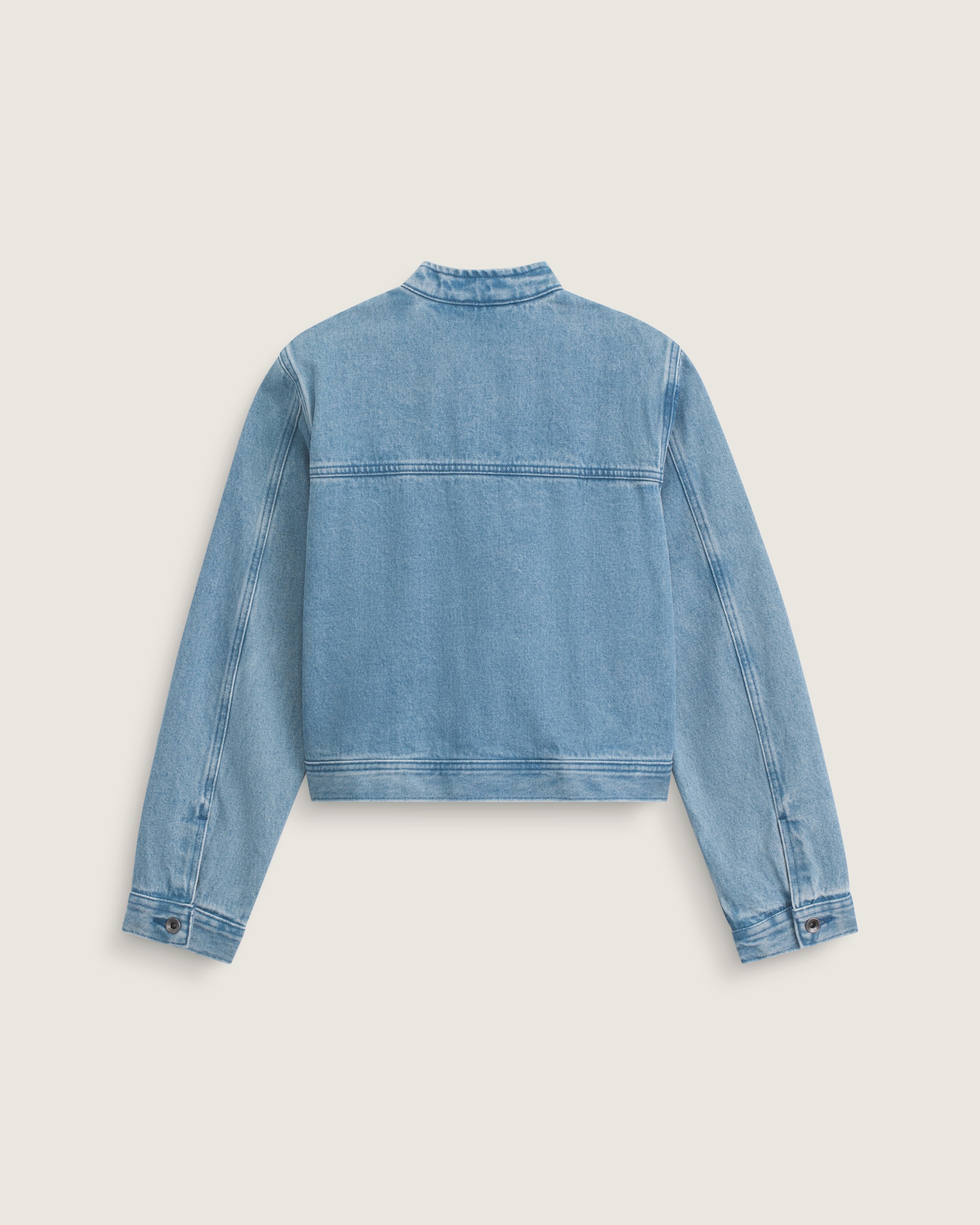 Premium Wmn Pomona Collarless Station Jacket in Stonewash Blue | Vans