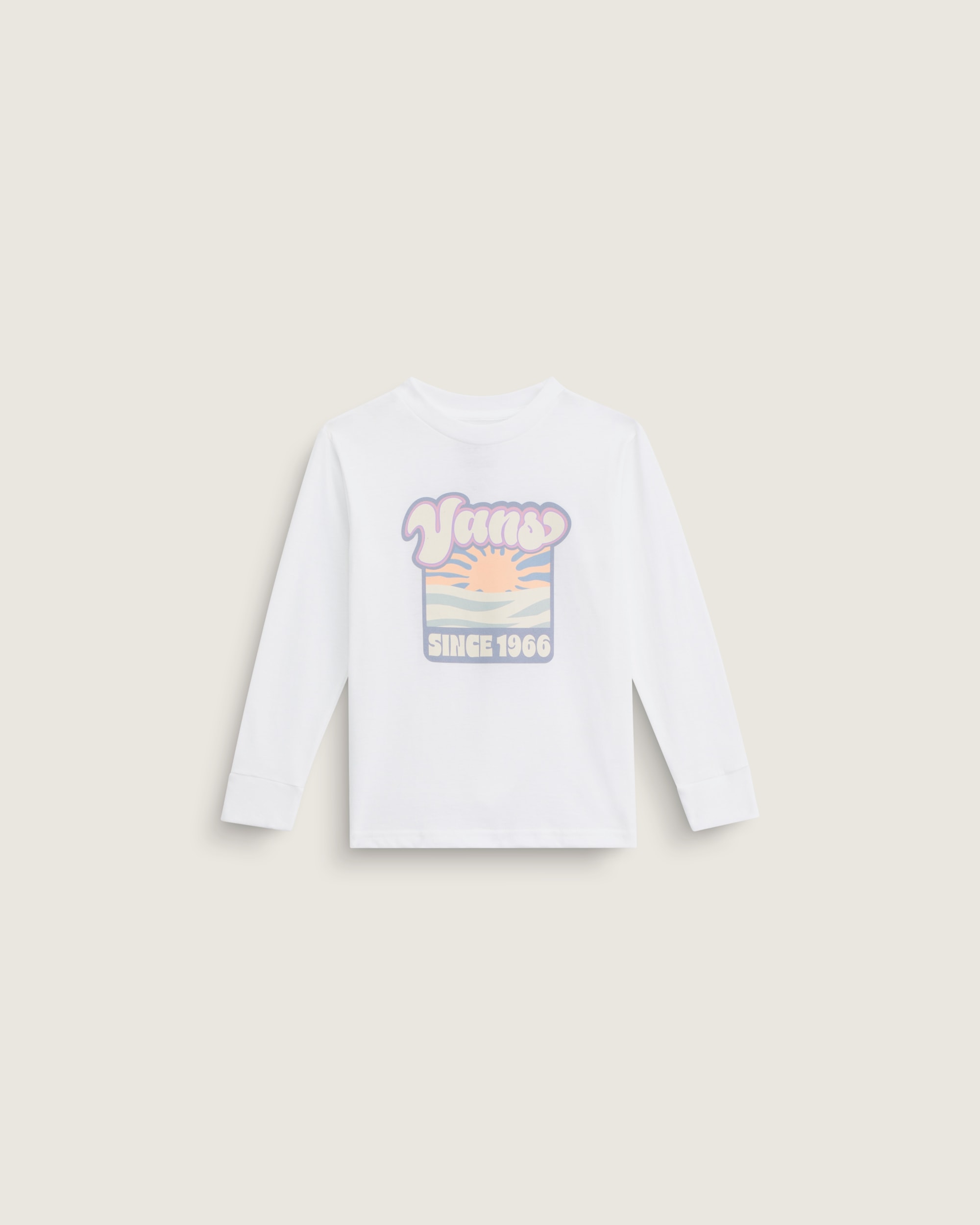 Little Kids Sun Dip Long Sleeve TShirt VANS White HERO
