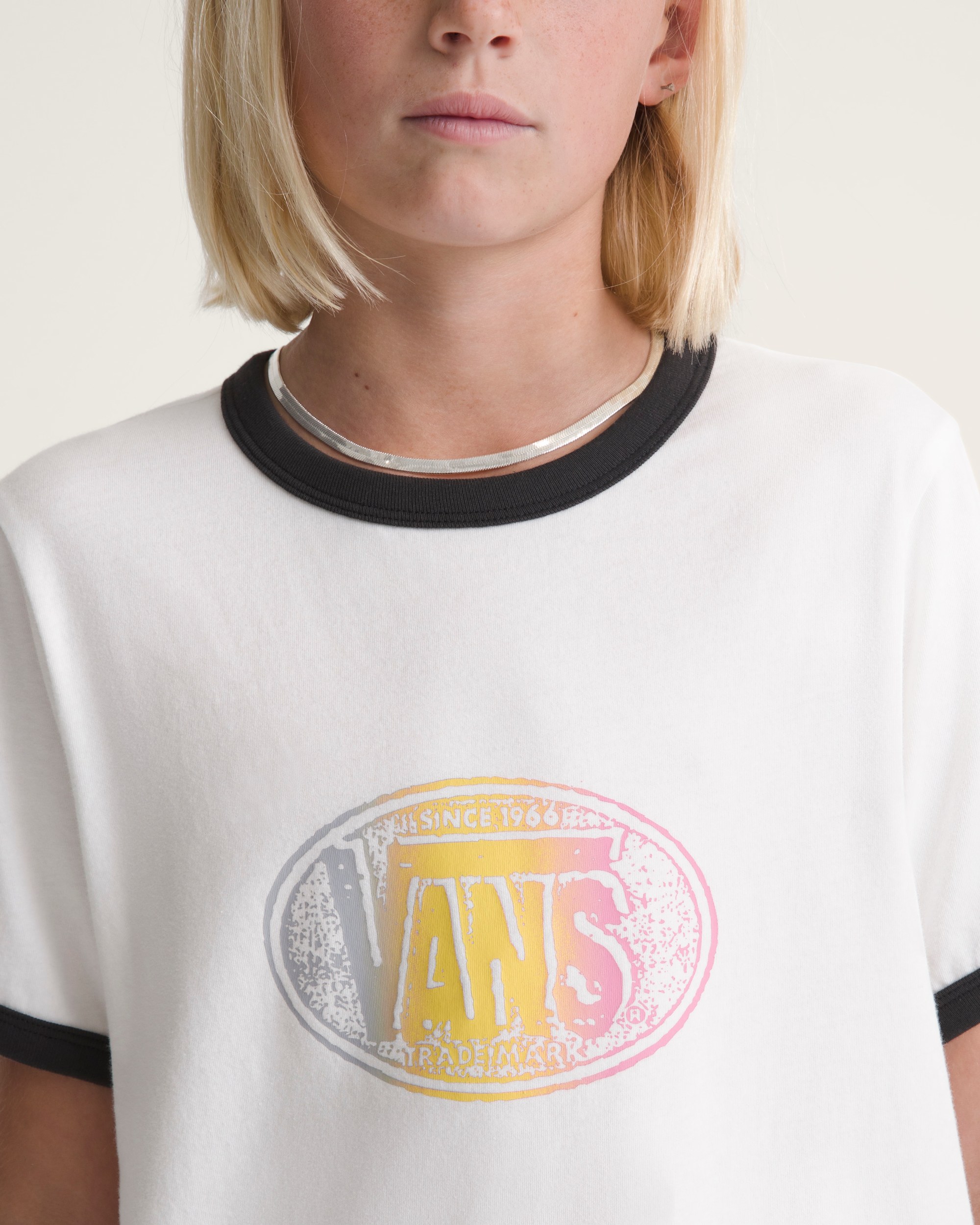Kids Trademarked Ringer TShirt VANS White ALT4