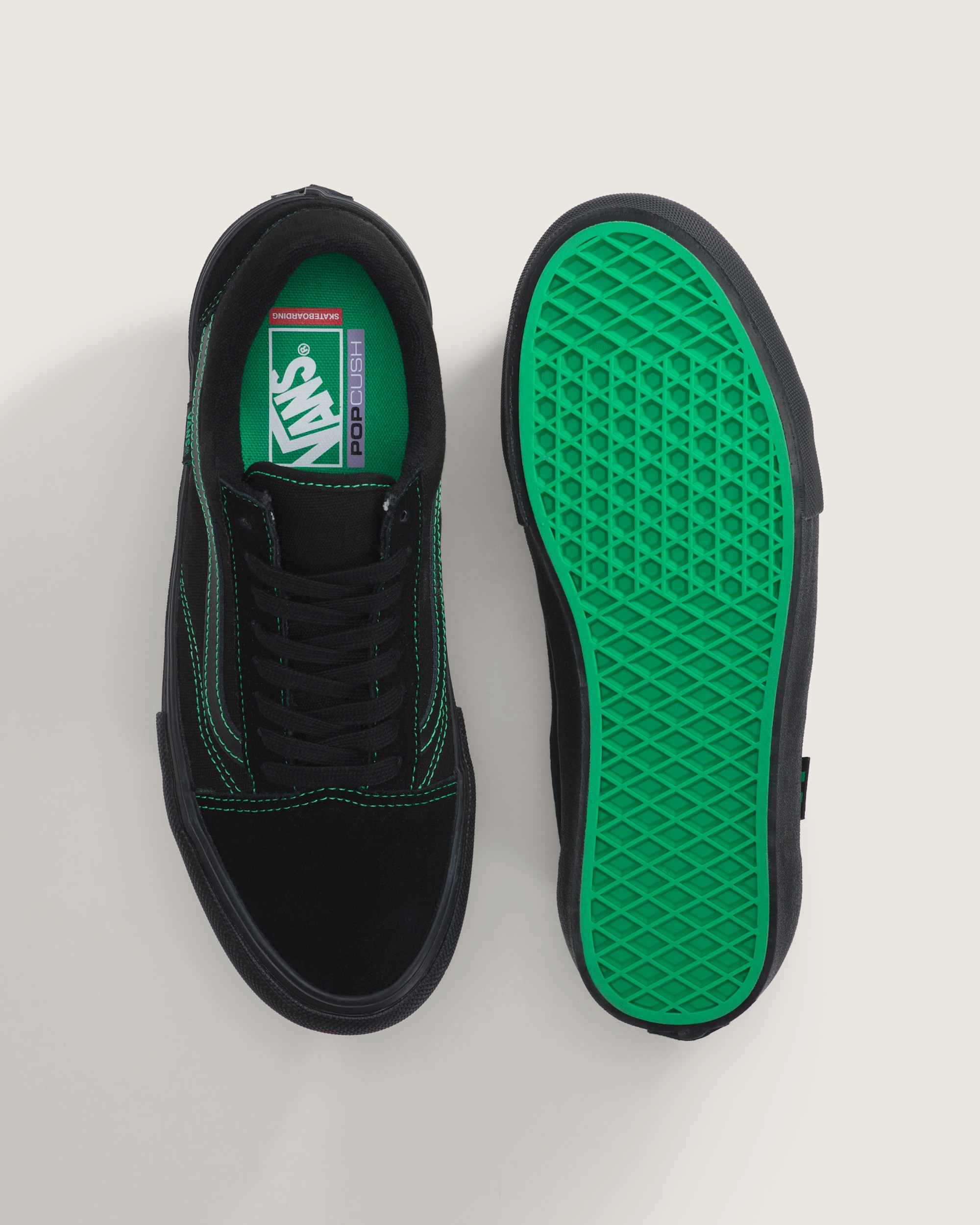 Skate Old Skool Shoe VANS Black  Green ALT2