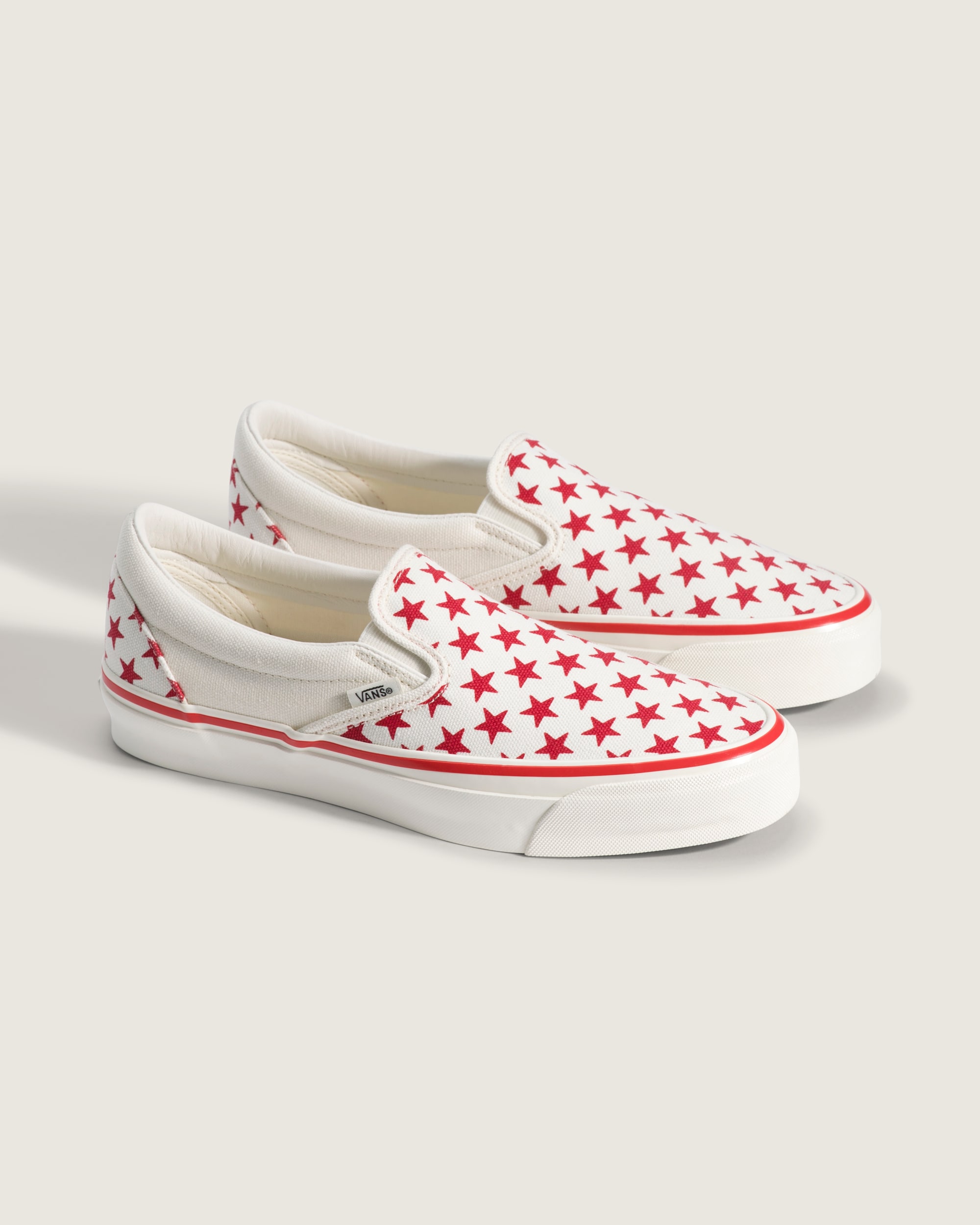 Premium Classic SlipOn Shoe VANS Racing Red  Marshmallow White ALT1