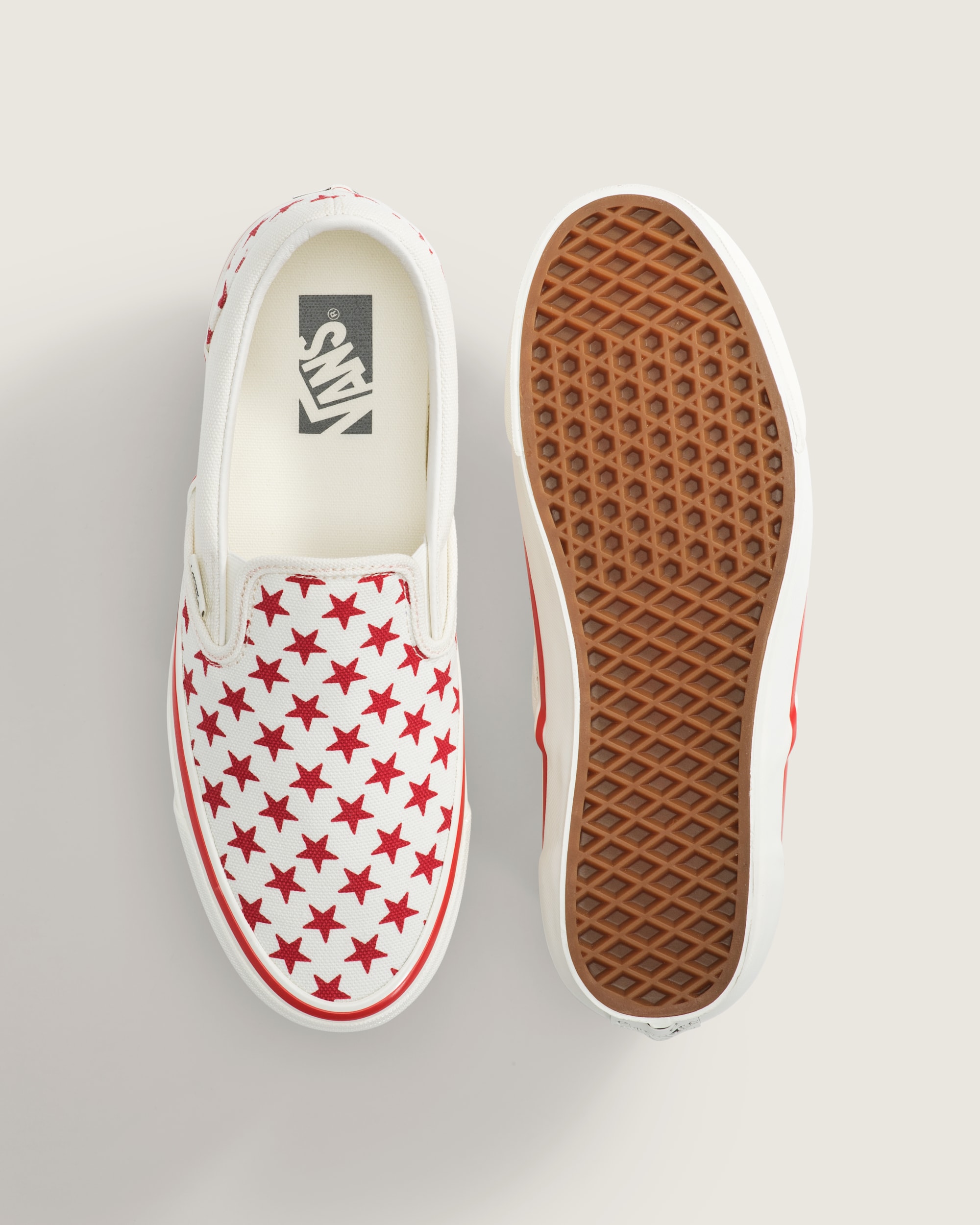 Premium Classic SlipOn Shoe VANS Racing Red  Marshmallow White ALT2