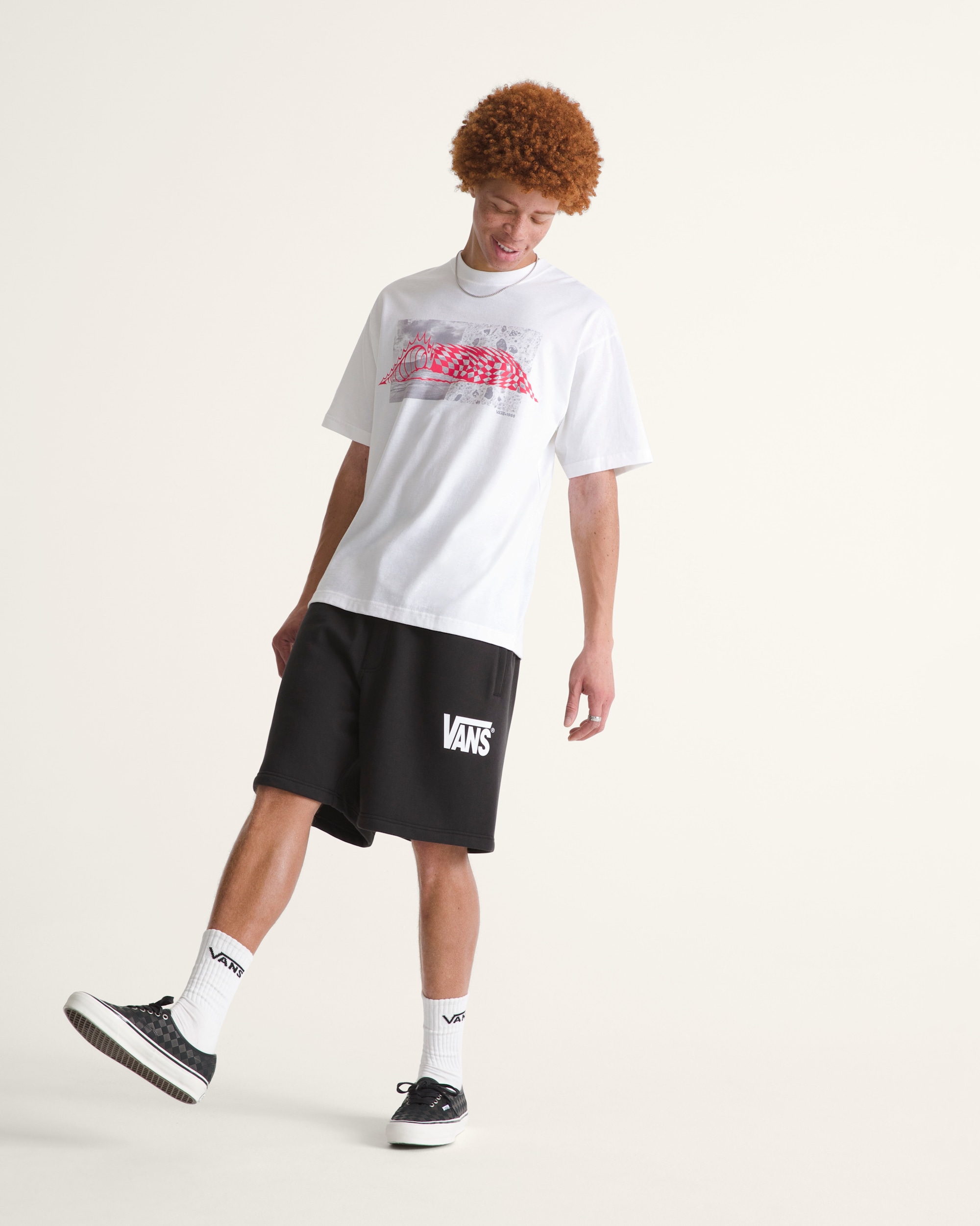 Stretch Logo Fleece Shorts VANS Black ALT3