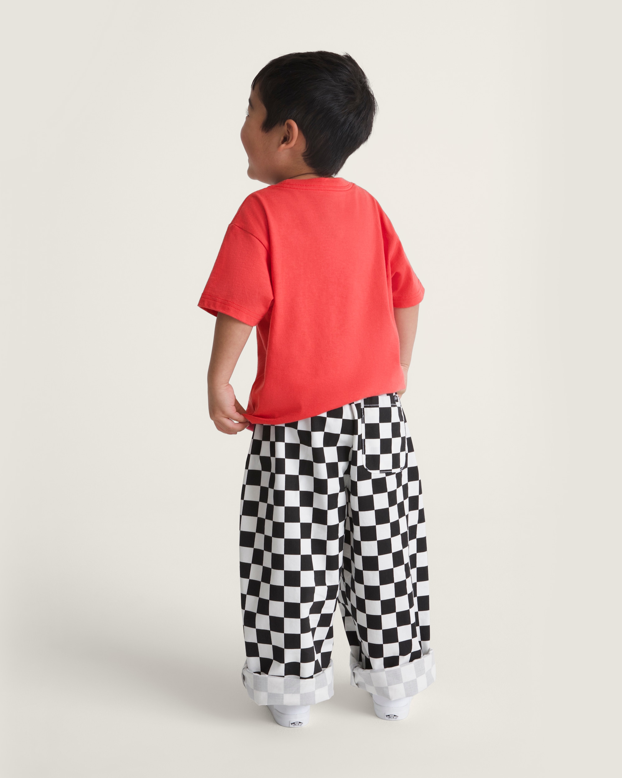 Little Kids Liam Elastic Waist Pants VANS Black  White ALT4