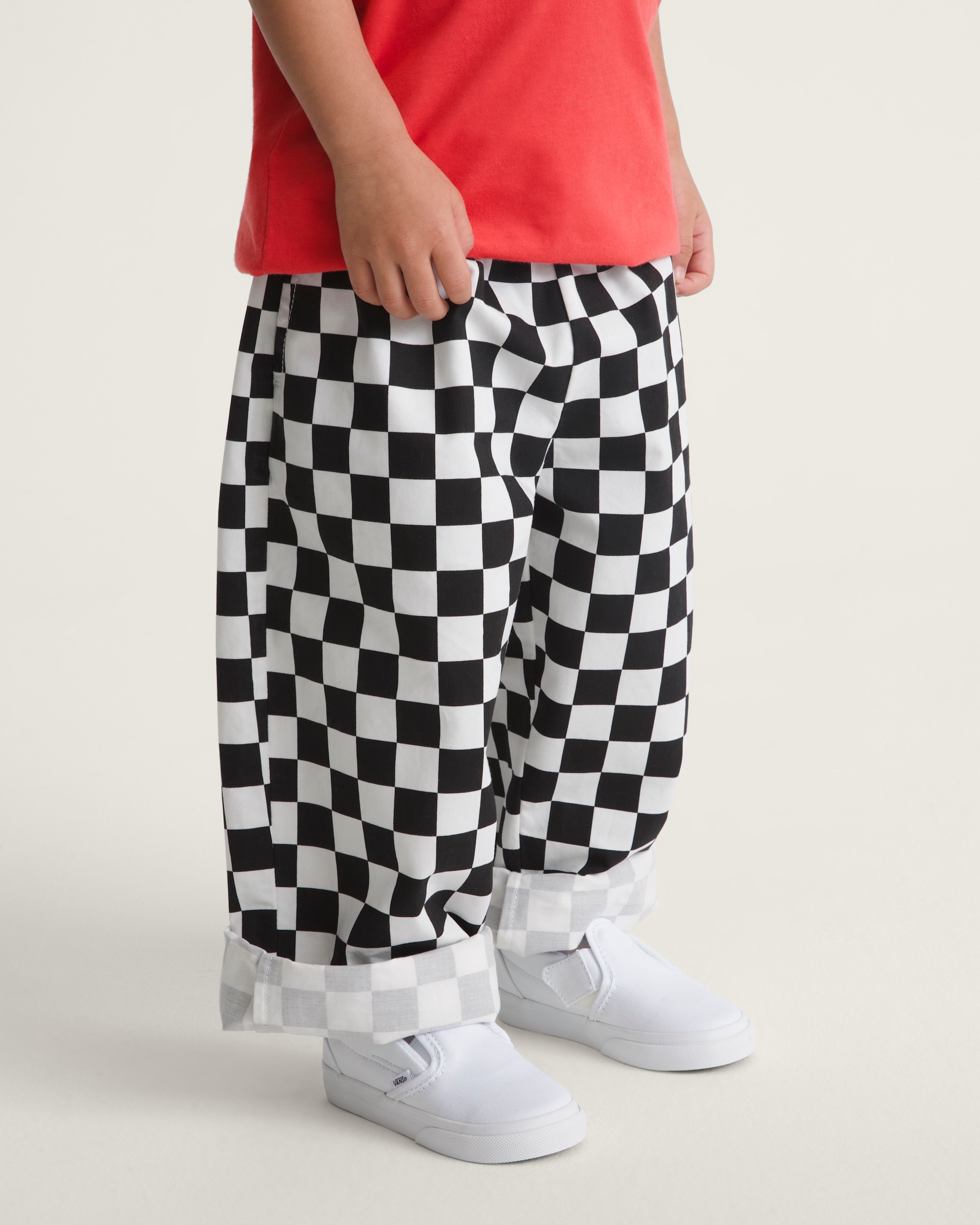 Little Kids Liam Elastic Waist Pants VANS Black  White ALT5