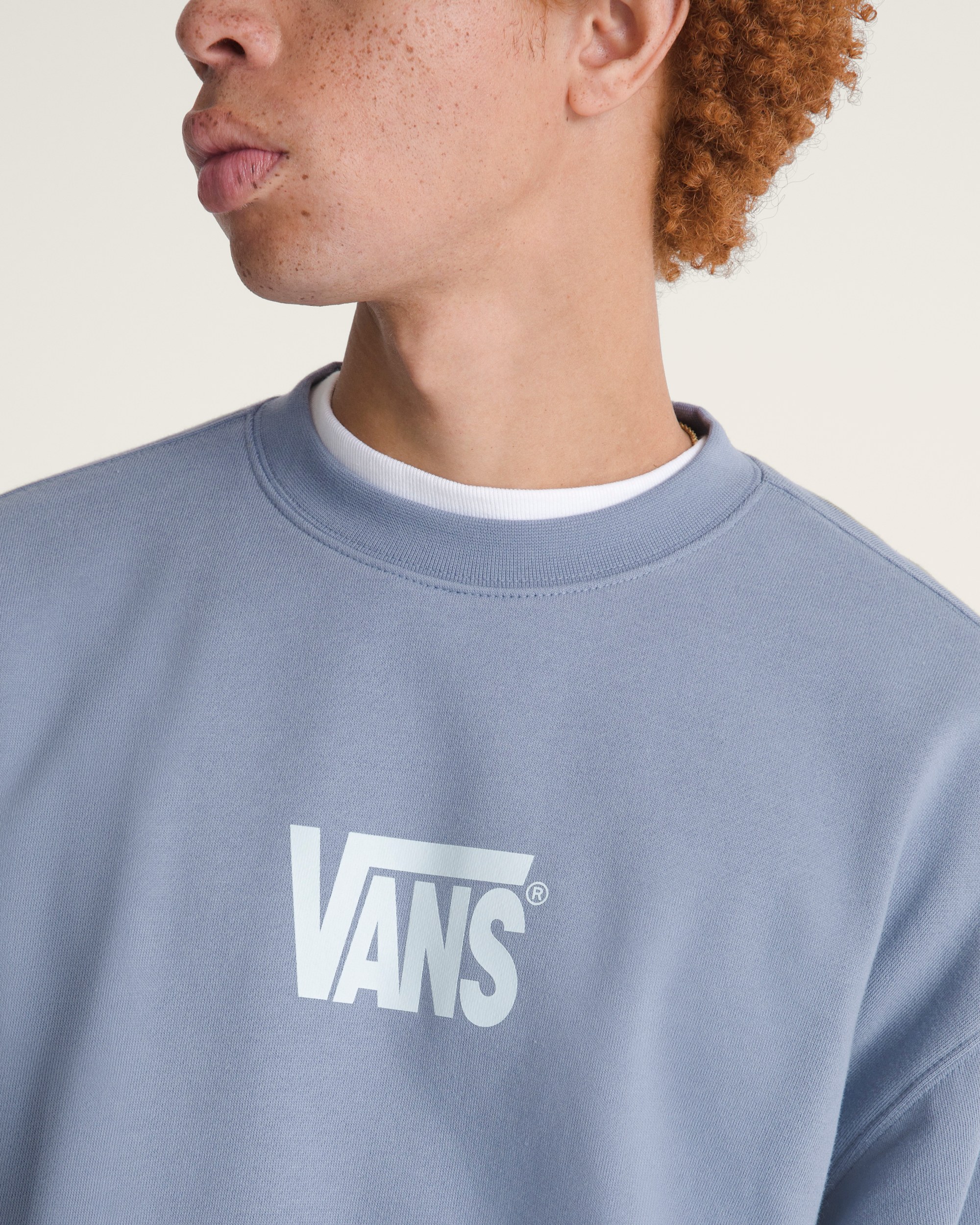 Stretch Logo Crew Sweatshirt VANS Glacial Slate Blue ALT4