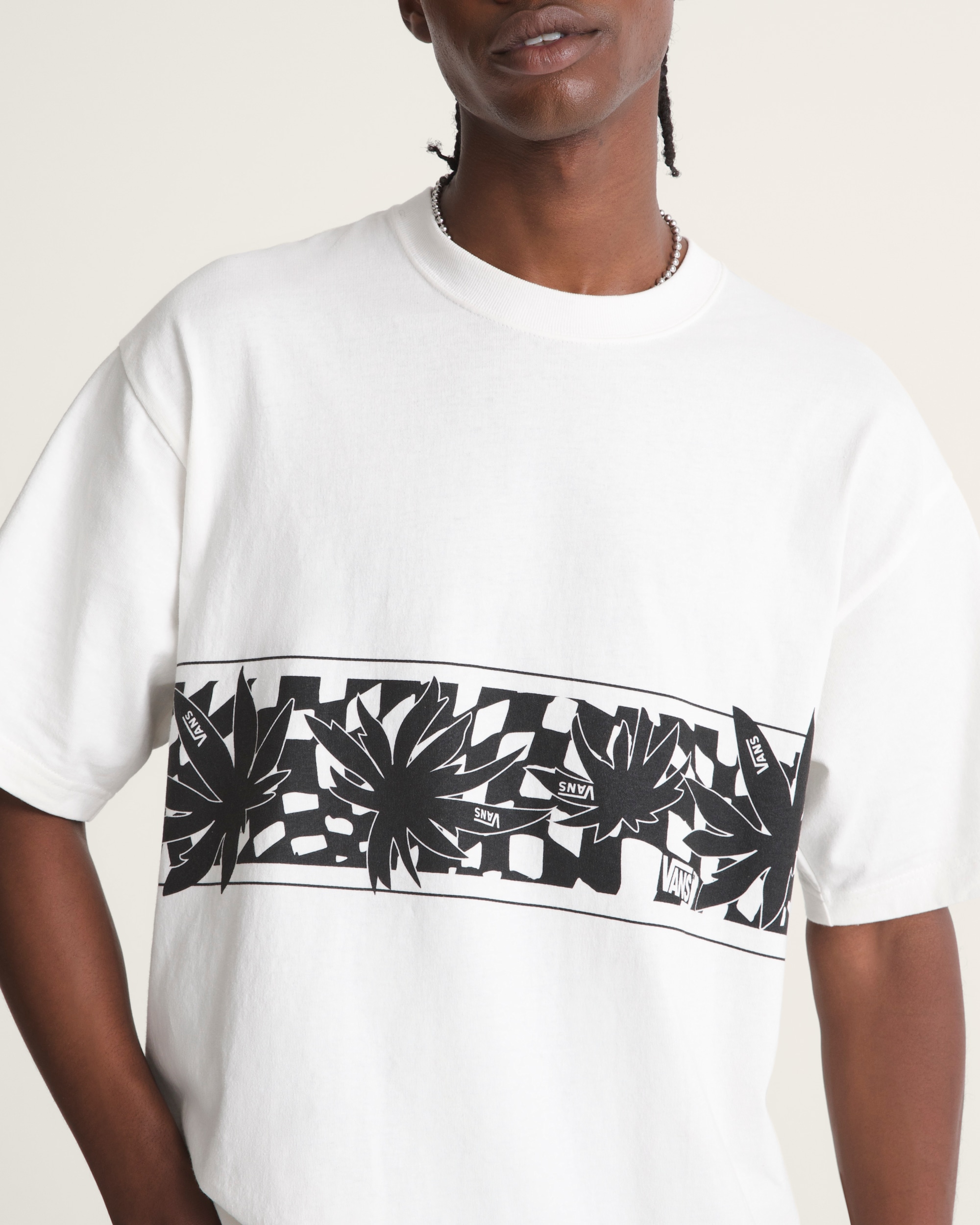 Palm Leaf TShirt VANS Egret White ALT4