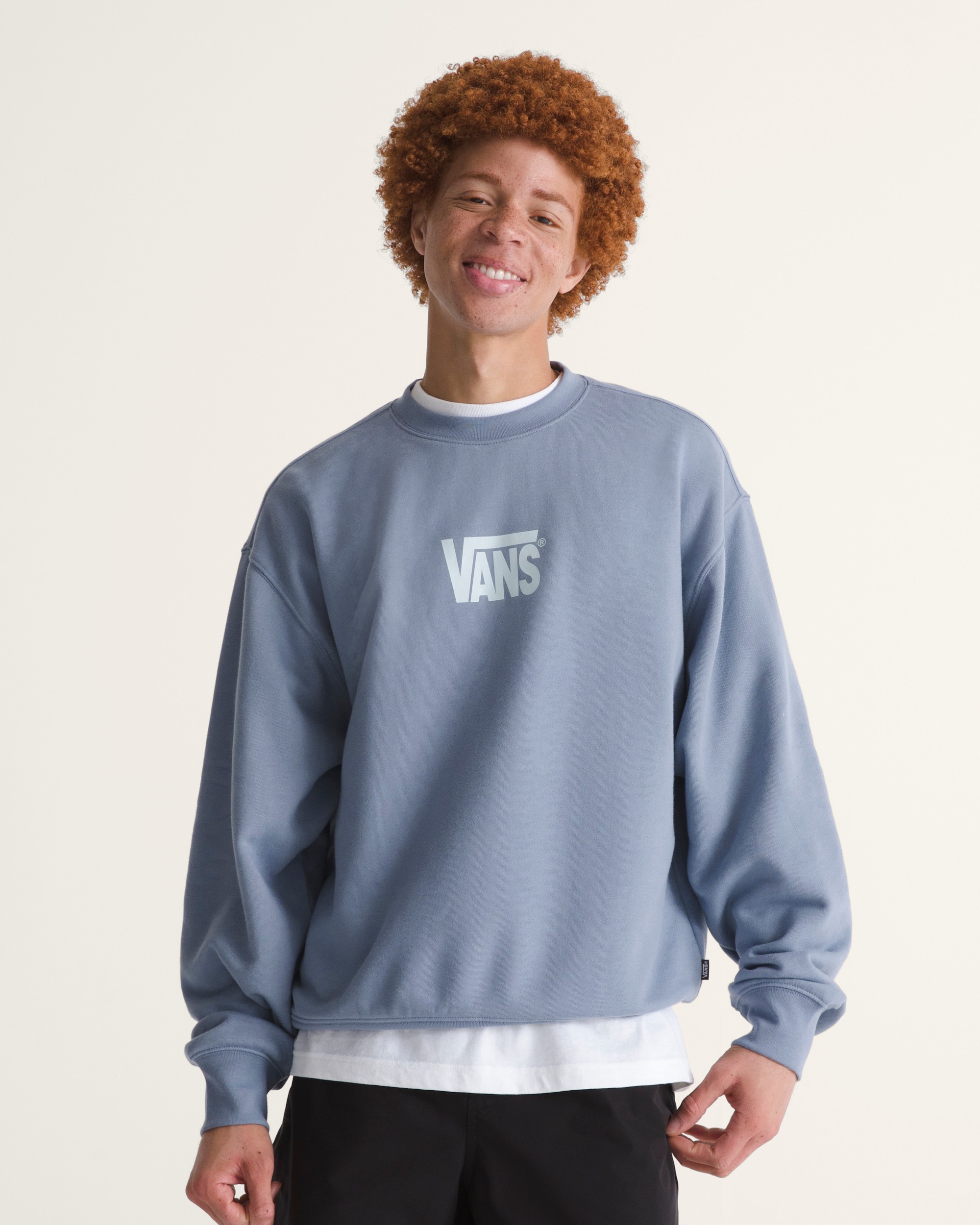 Stretch Logo Crew Sweatshirt VANS Glacial Slate Blue ALT2