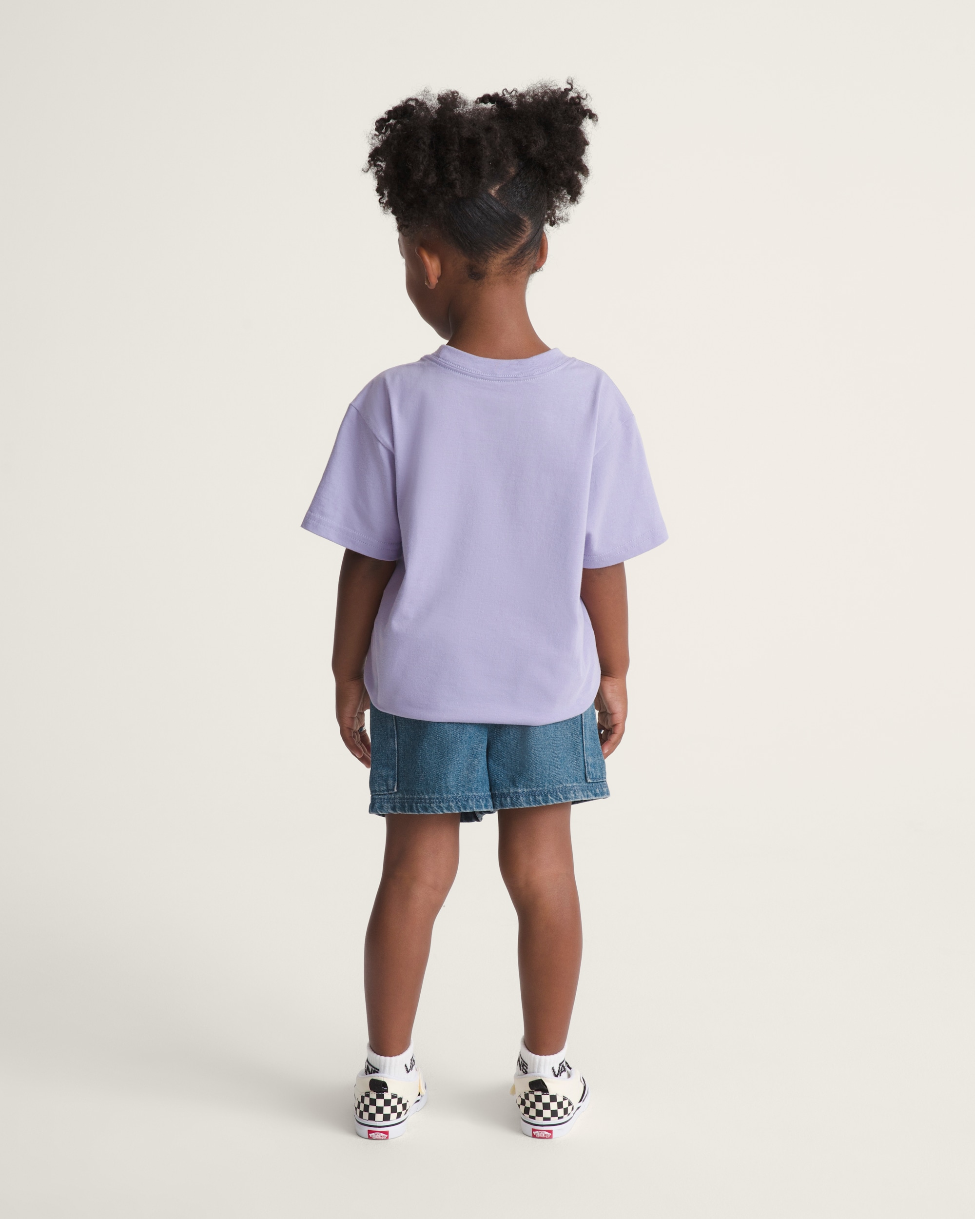 Little Kids Joy Ruffled Elastic Waist Shorts VANS Vintage Indigo Blue ALT4