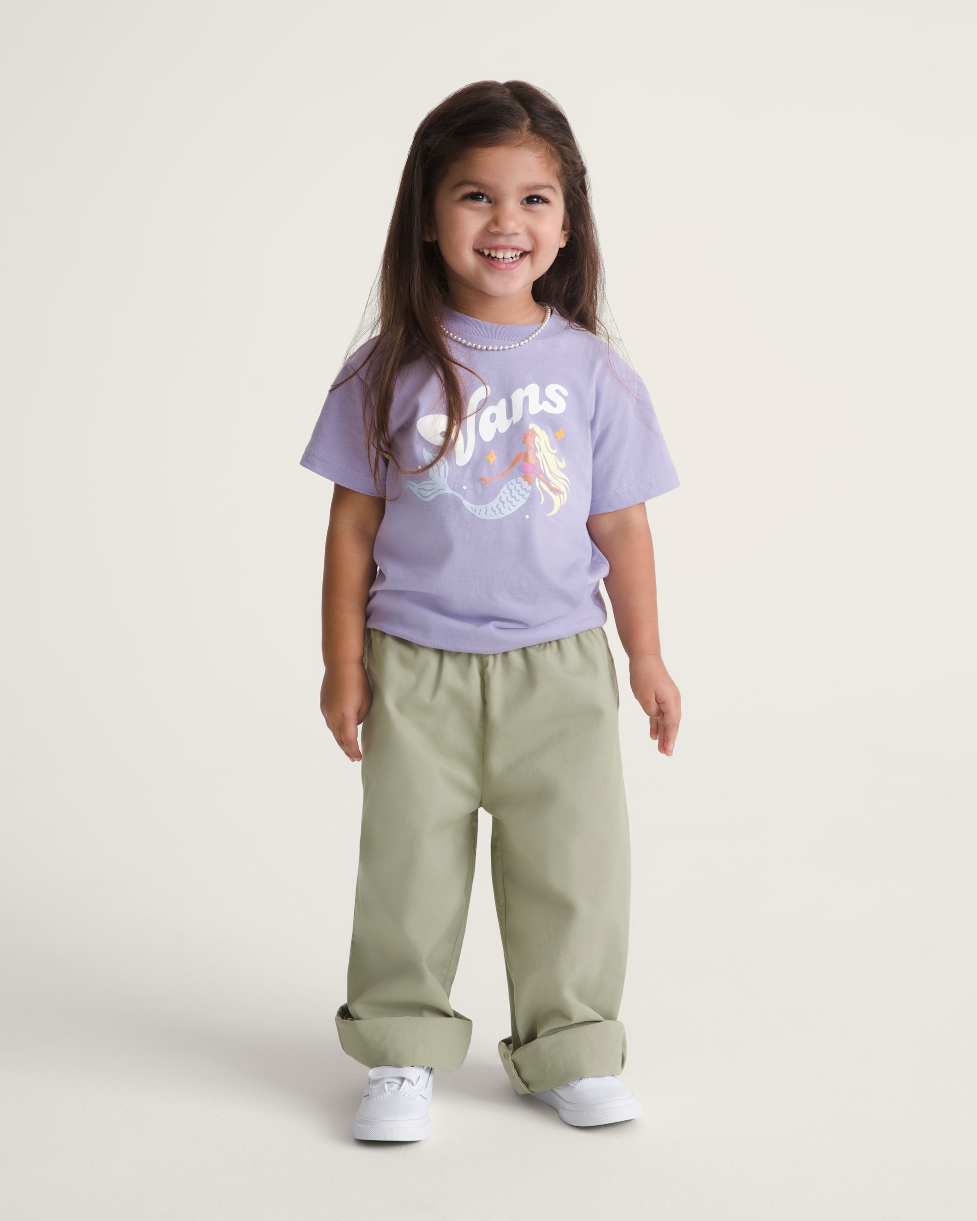 Little Kids Liam Elastic Waist Pants VANS Soft Sage Green ALT3