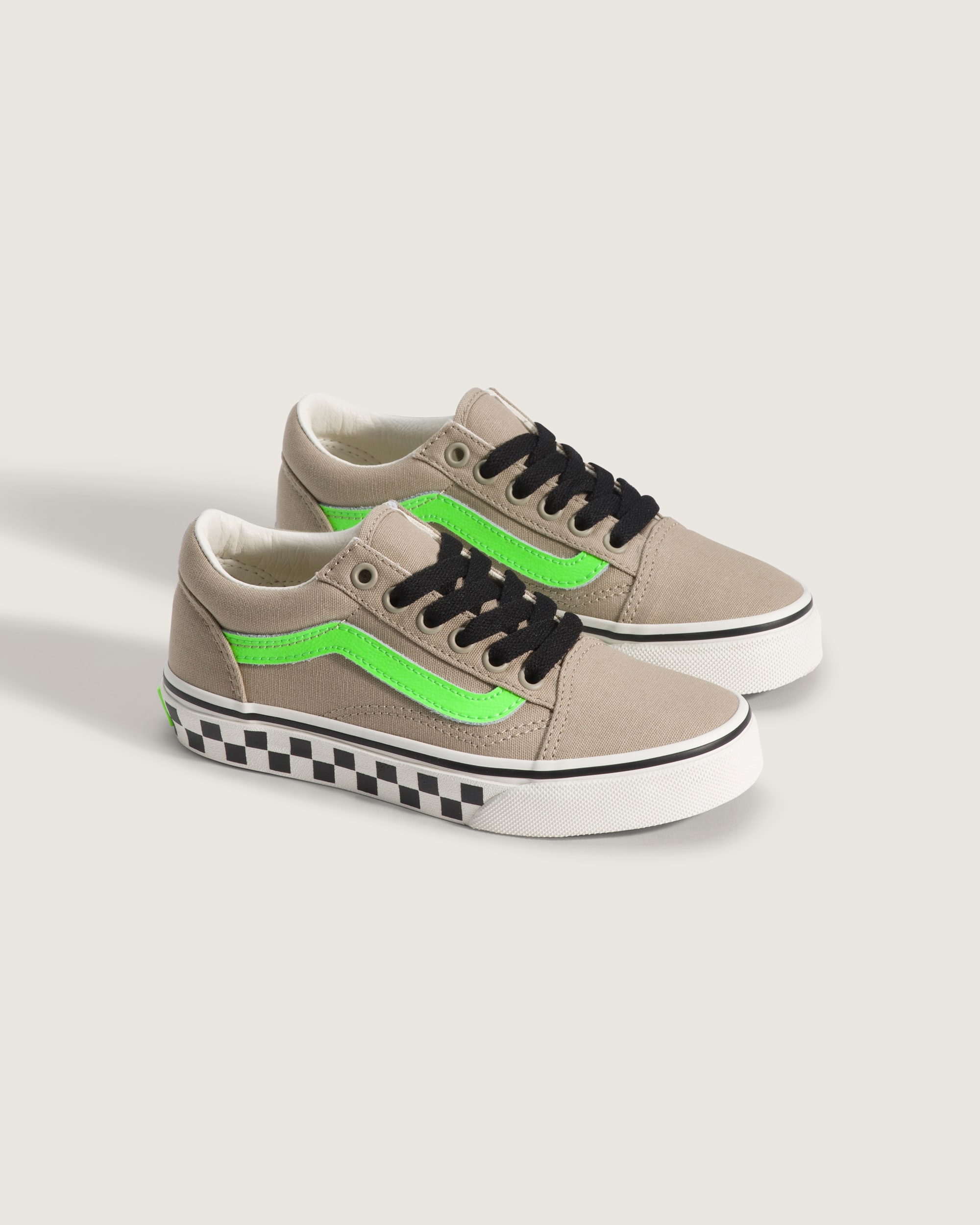 Little Kids Old Skool Shoe VANS GlowintheDark Black  Bay Leaf Green ALT1