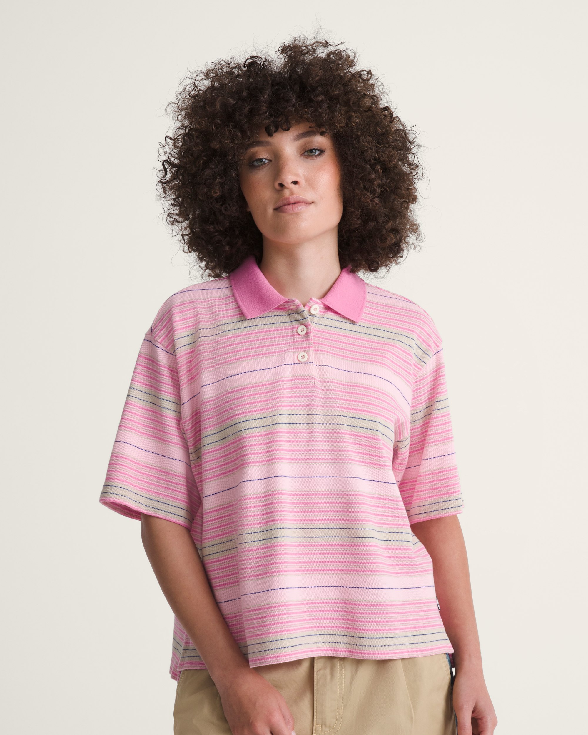 Swing Knit Polo Shirt VANS Fizz Pink ALT2