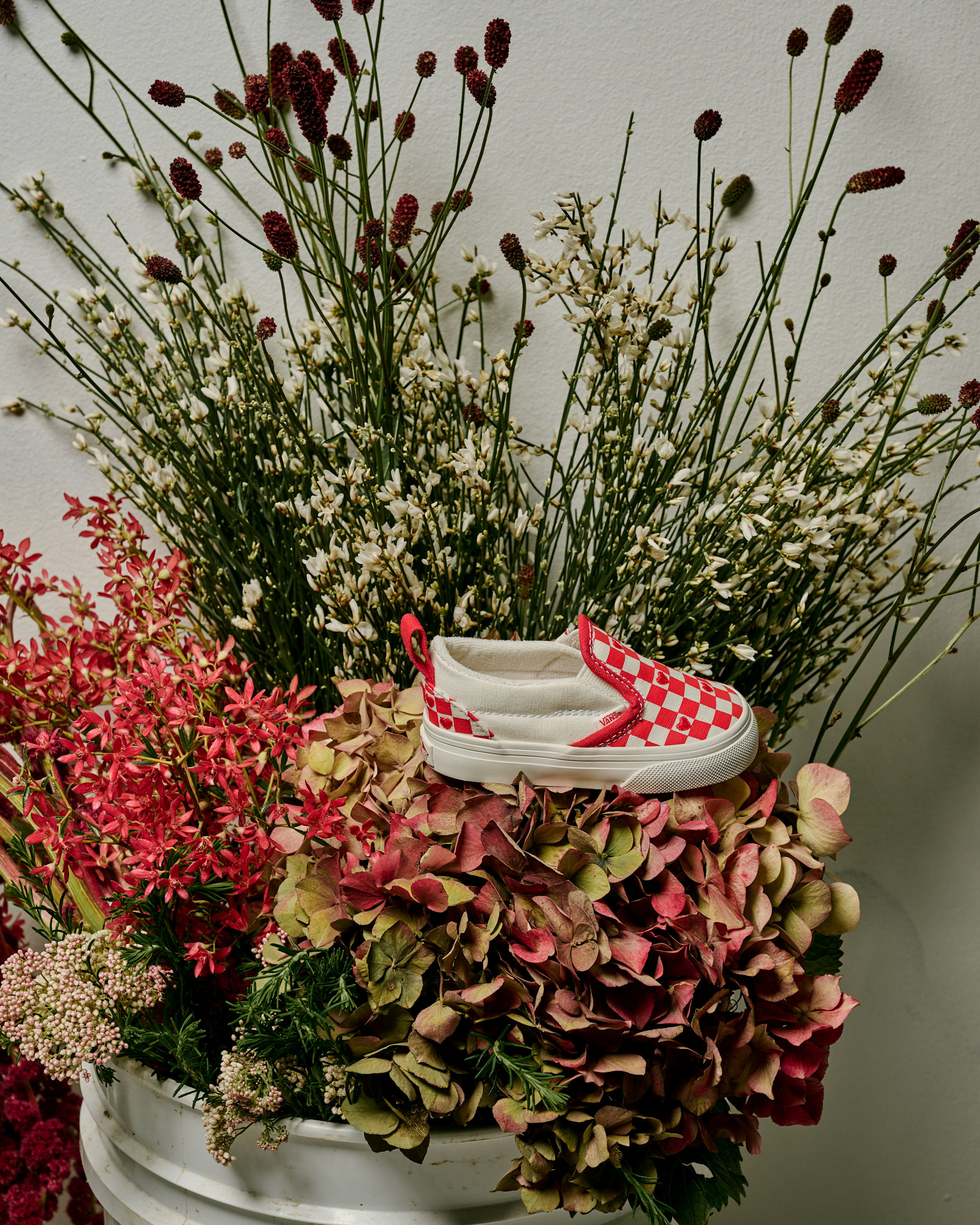 Toddler Classic SlipOn V Checkerboard Shoe VANS Checkerboard Racing Red  True White ALT4